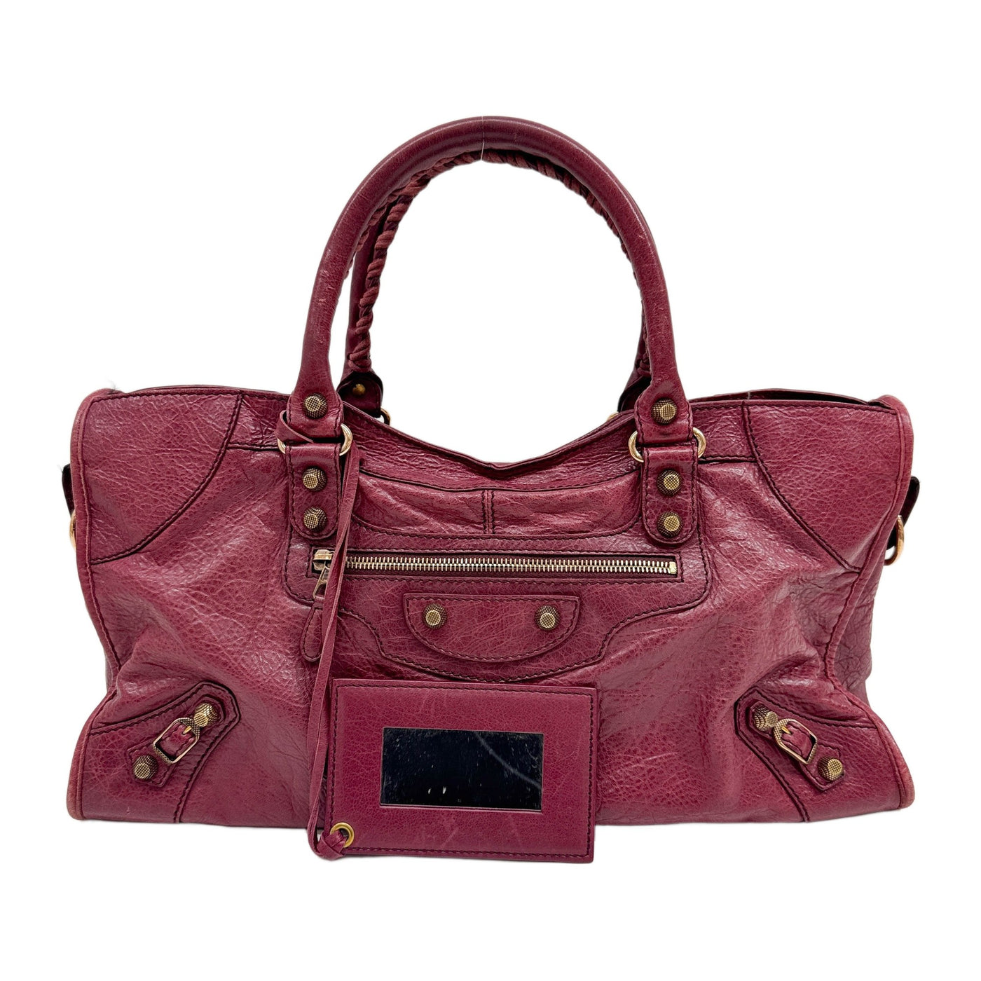 The City Pourpre Leather Two Way Bag
