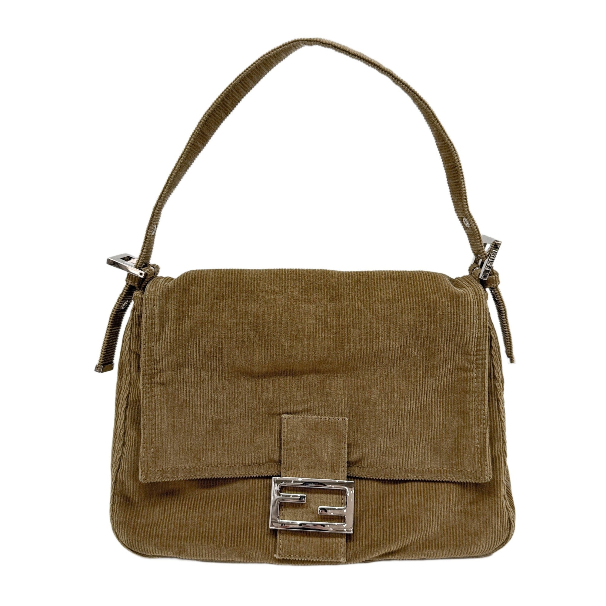 Mamma Baguette Khaki Corduroy Shoulder Bag