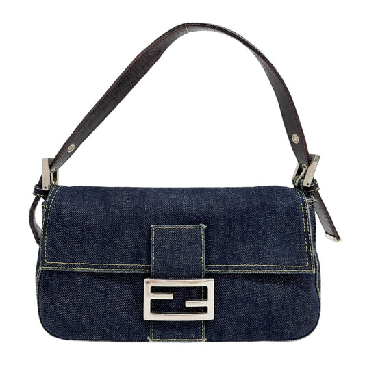 Baguette Blue Denim Shoulder Bag