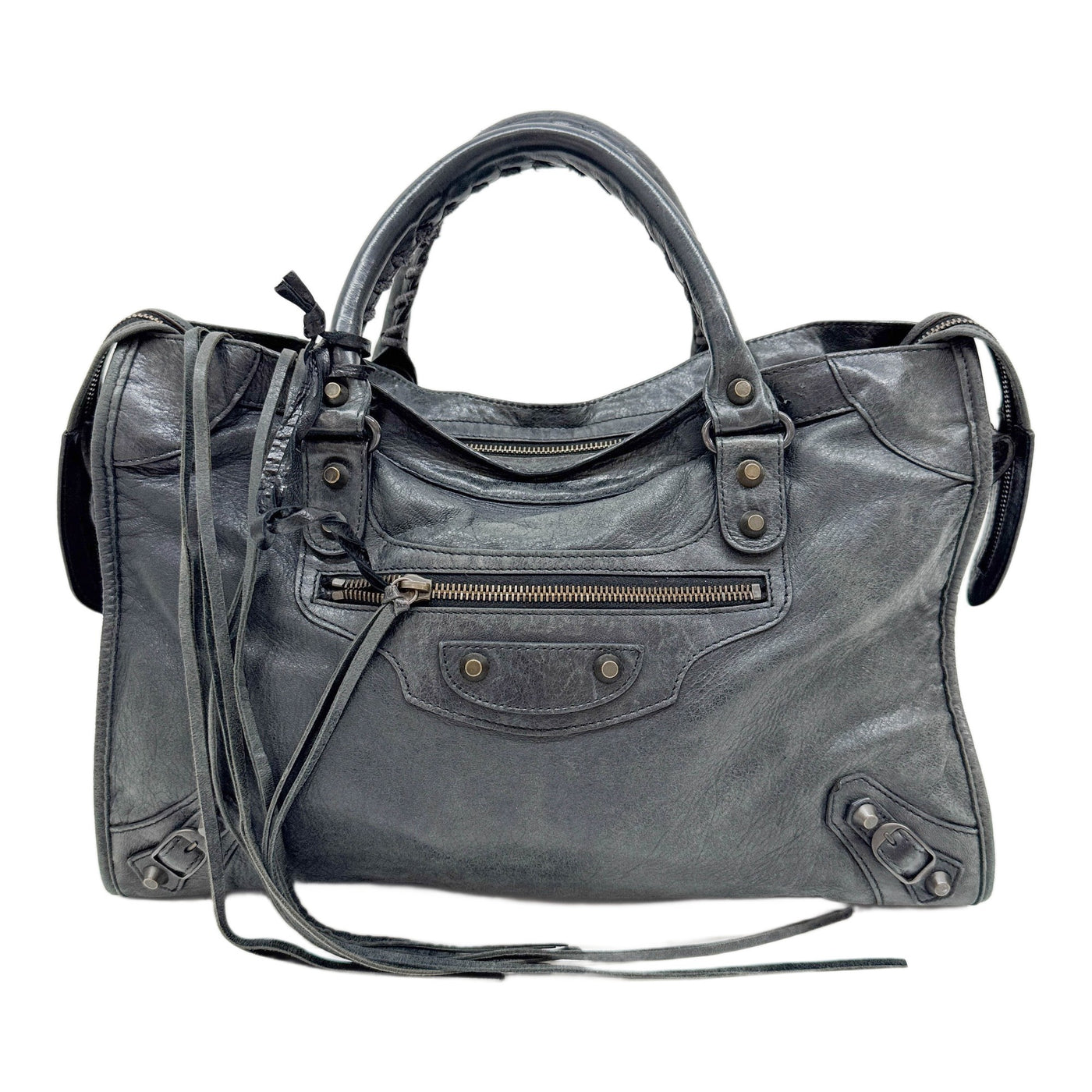 The City Black Leather Two Way Bag