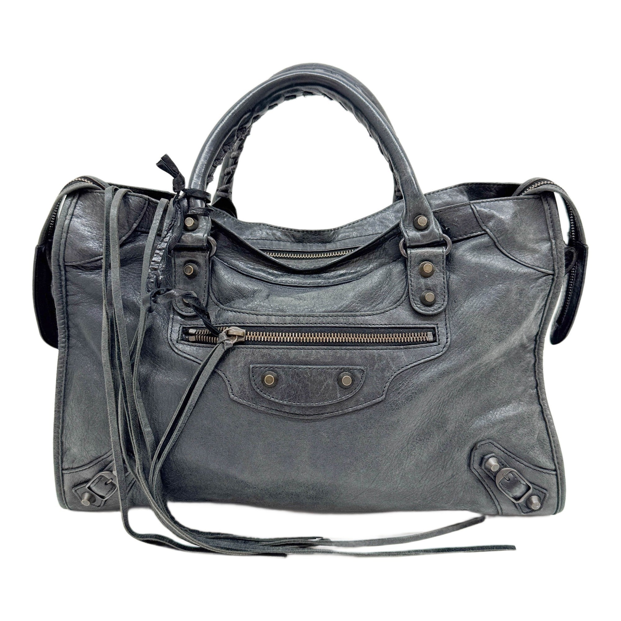 The City Black Leather Two Way Bag