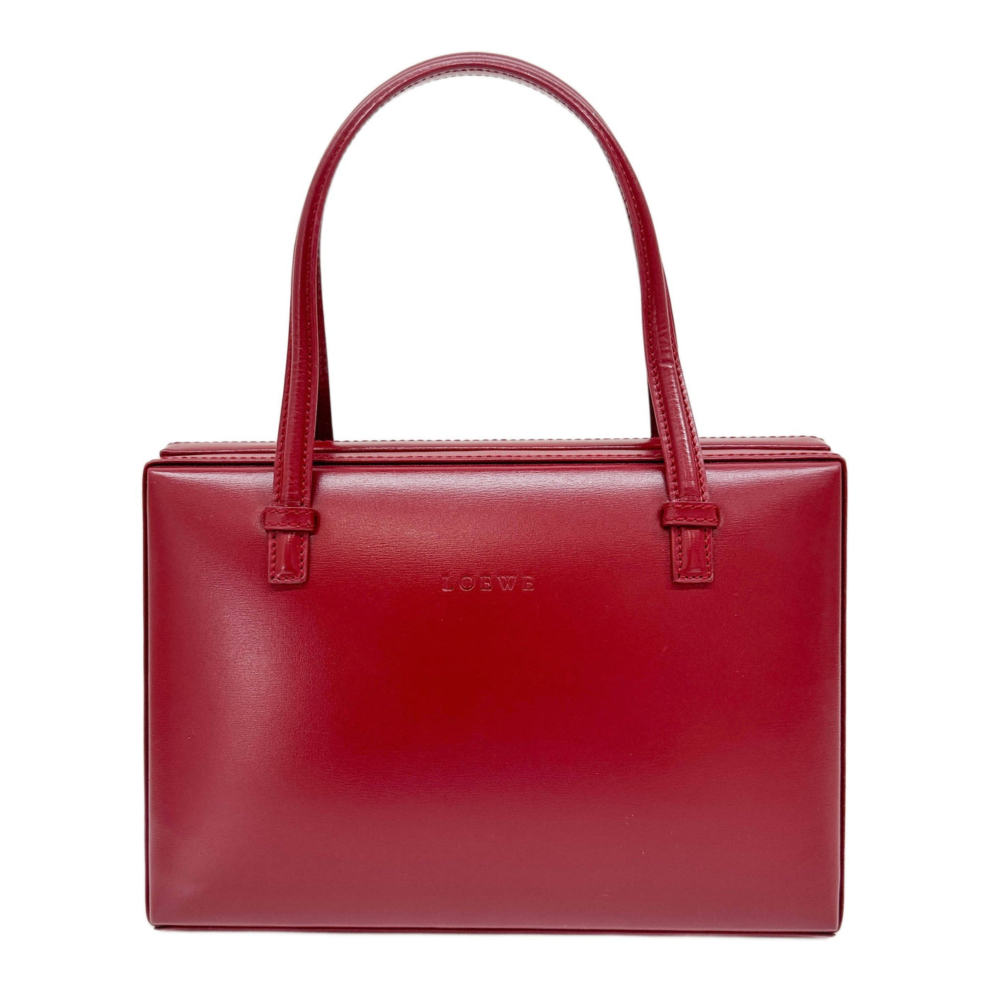 Postal Red Leather Hand Bag