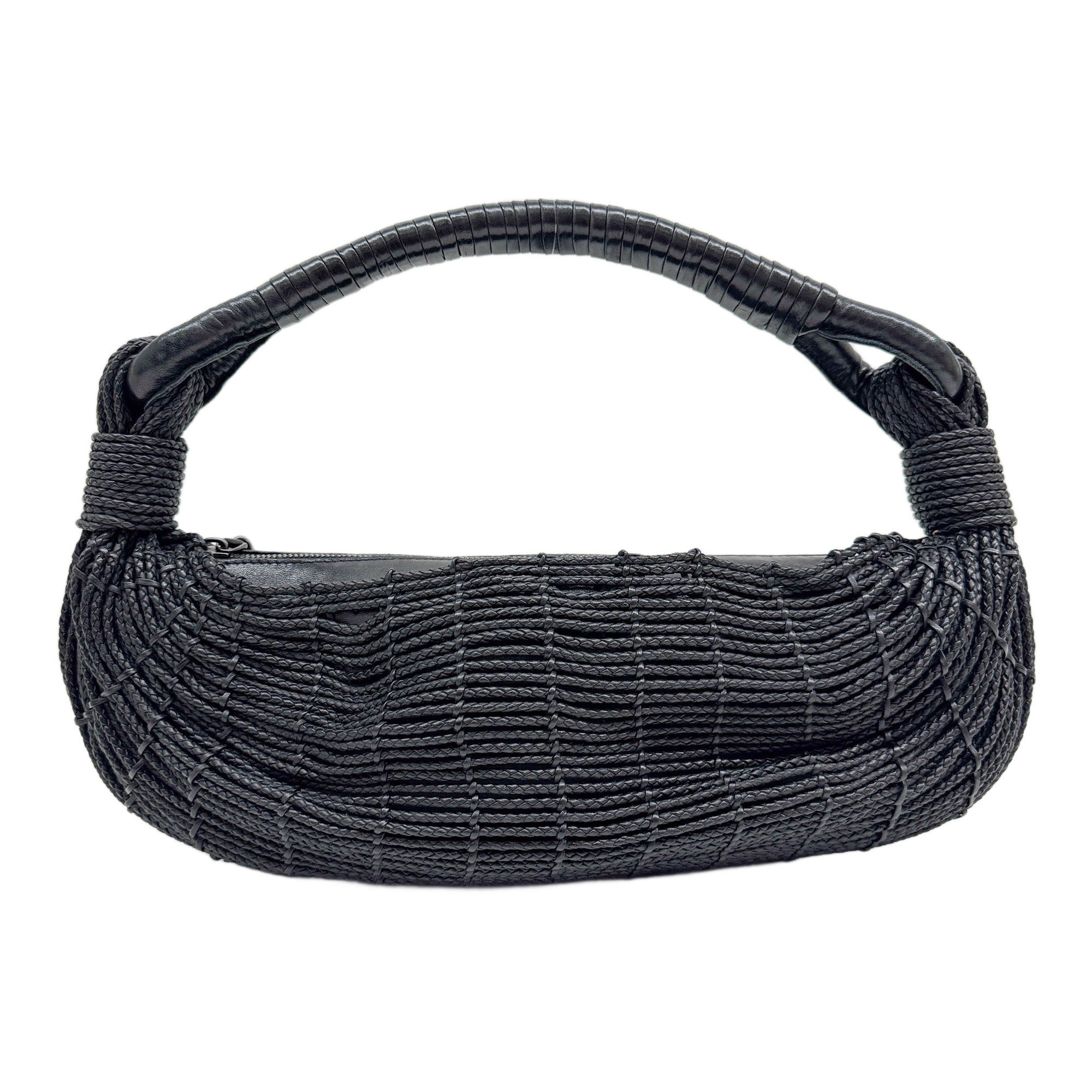 Limited Edition Braided Black Leather Shoulder Bag