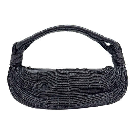 Limited Edition Braided Black Leather Shoulder Bag