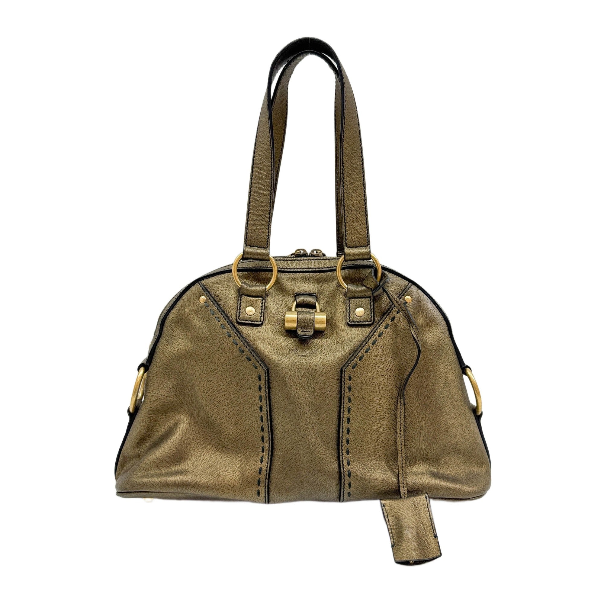 Muse Gold Leather Handle Bag