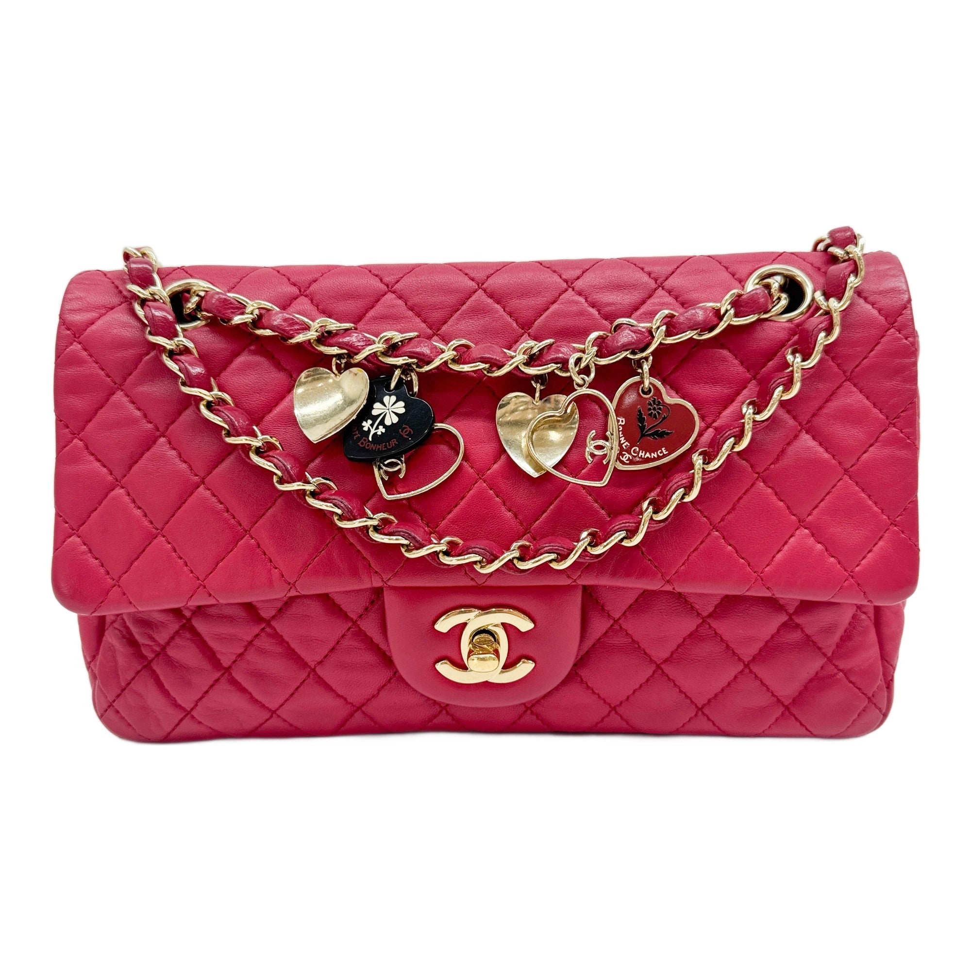 Classic Flap Valentine's Day 2009-2010 Matelasse Red Leather Shoulder Bag