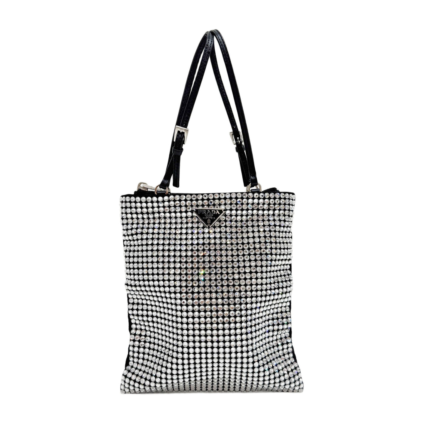 Rhinestone Embellished Black Two Way Bag