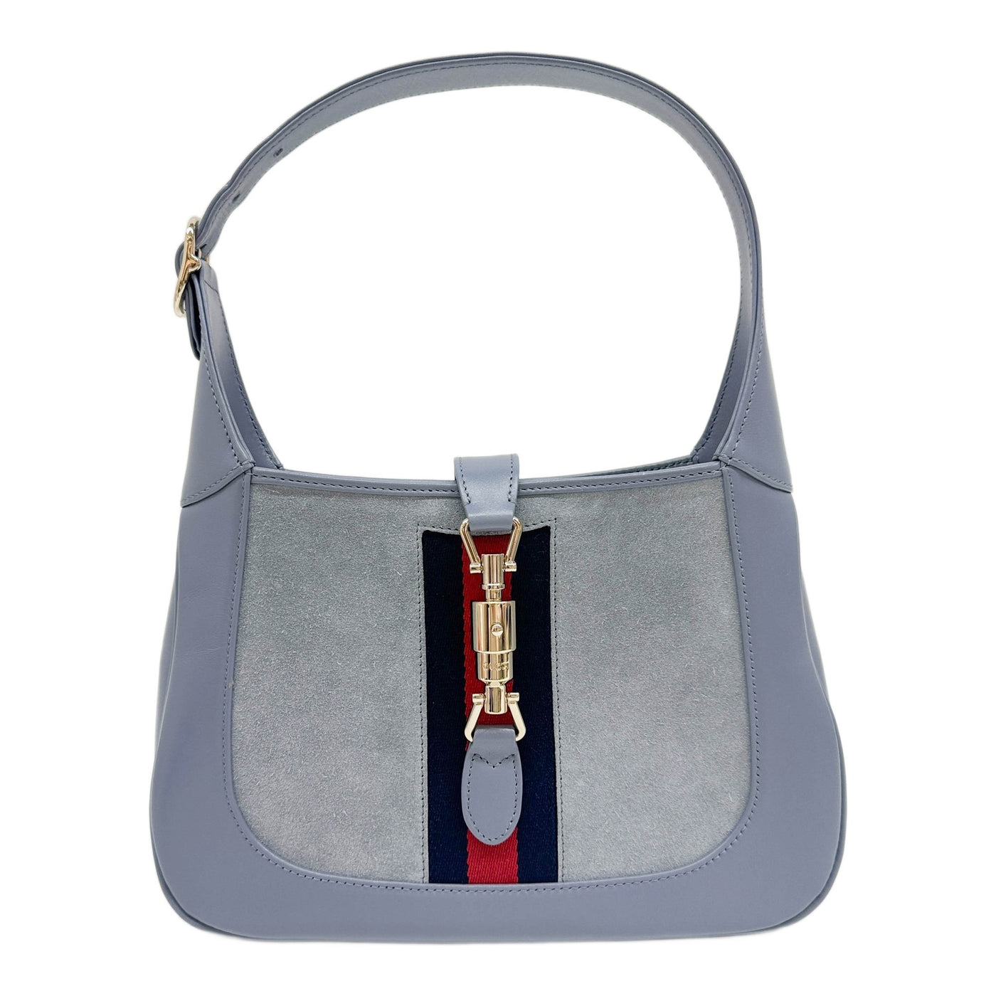 Jackie 1961 Baby Blue Suede Shoulder Bag