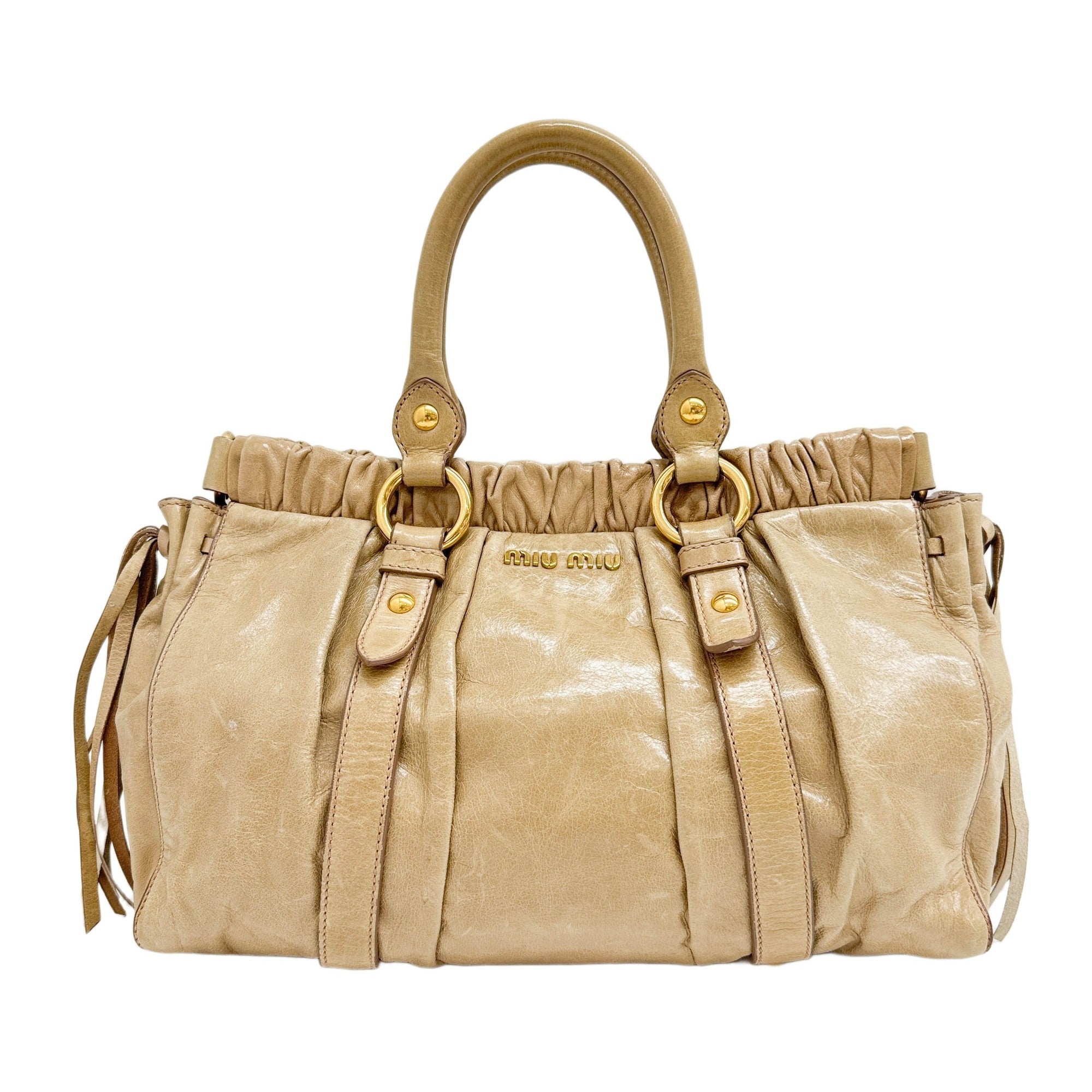 Vitello Tan Leather Two Way Bag