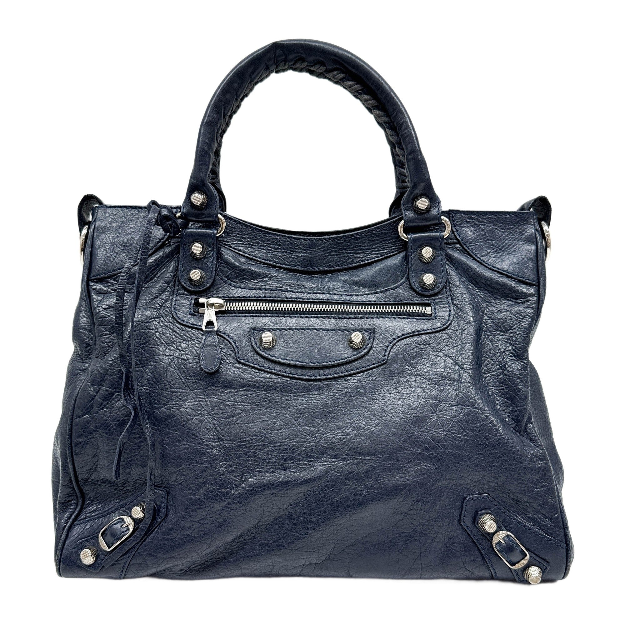 Giant 12 Velo Navy Blue Leather Two Way Bag