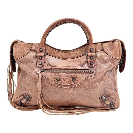 The City Brown Leather Two Way Bag
