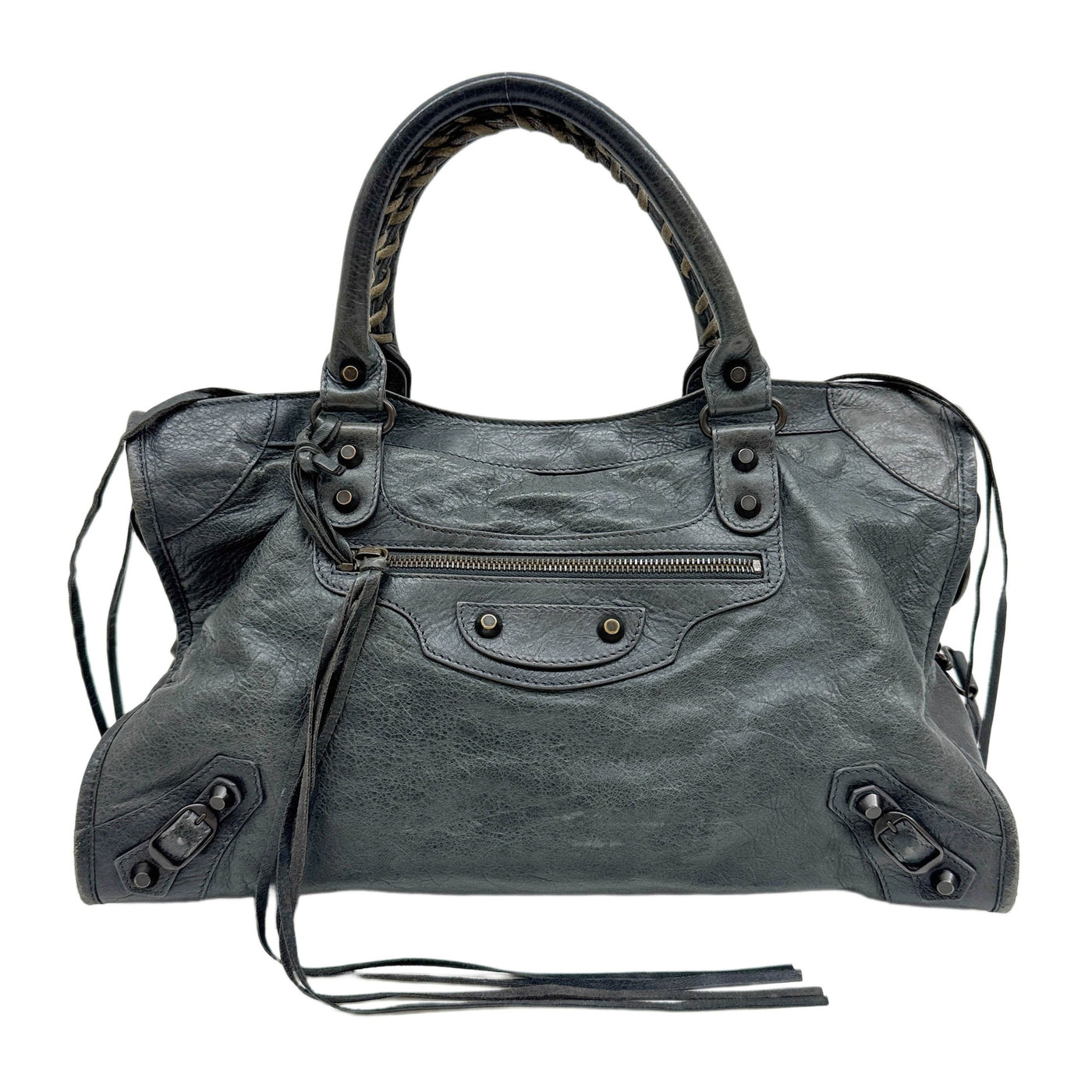 The City Deep Green Leather Two Way Bag
