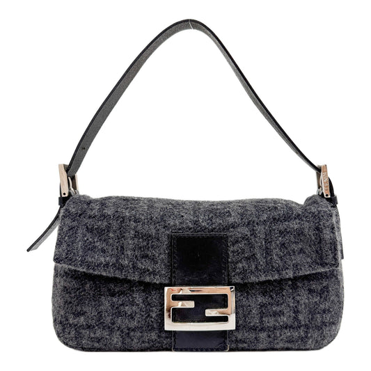 Baguette Grey Cashmere Shoulder Bag