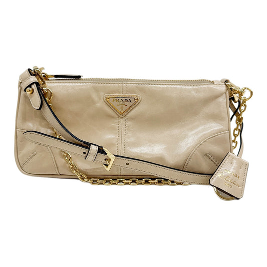 Prada Re-Edition 2002 Beige Leather Two Way Bag