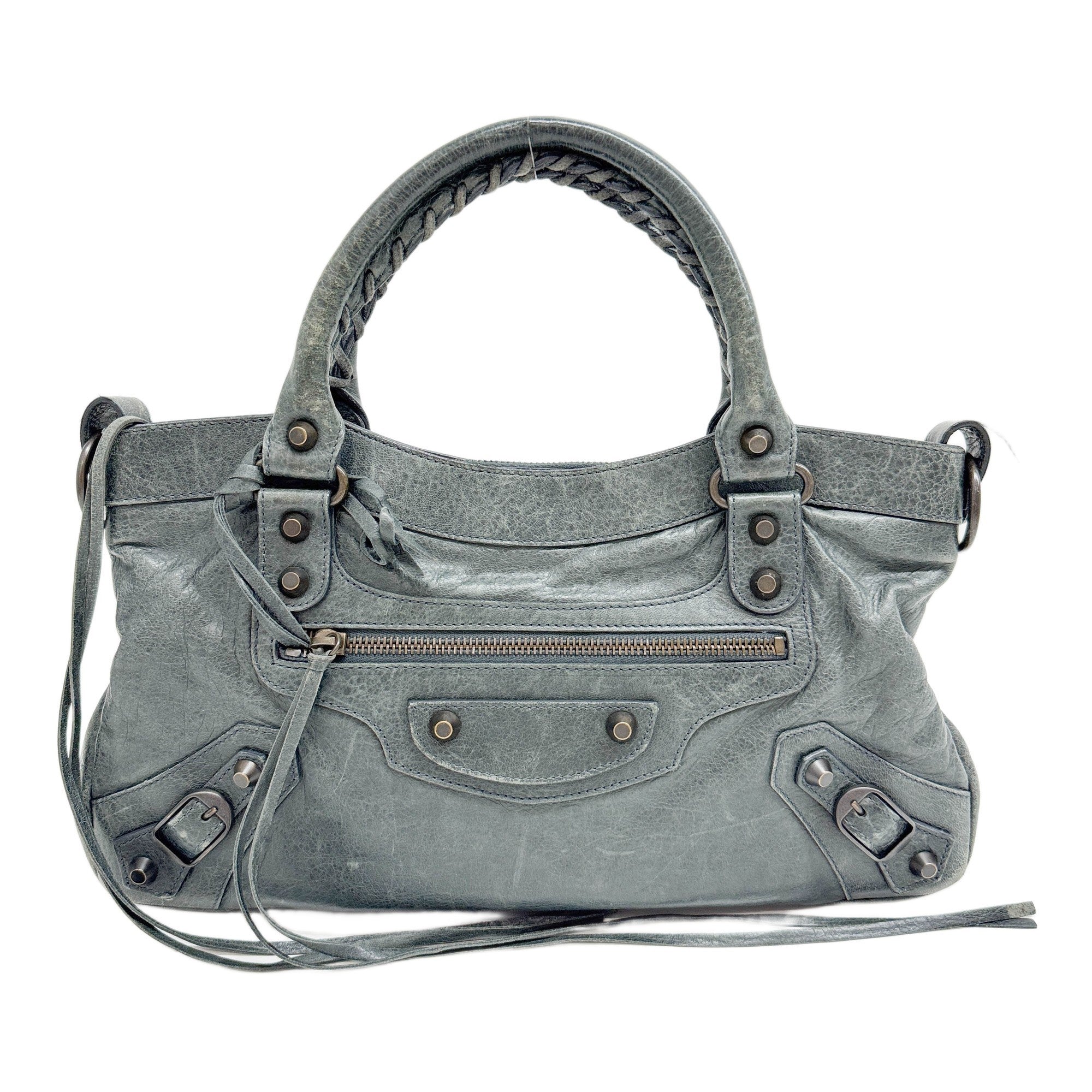 The First Dark Green Leather Two Way Bag