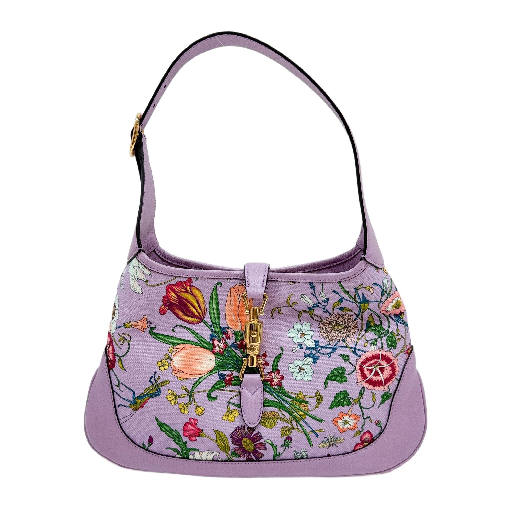 Jackie 1961 Flora Japanese Limited Edition Lilac Purple Canvas Shoulder Bag