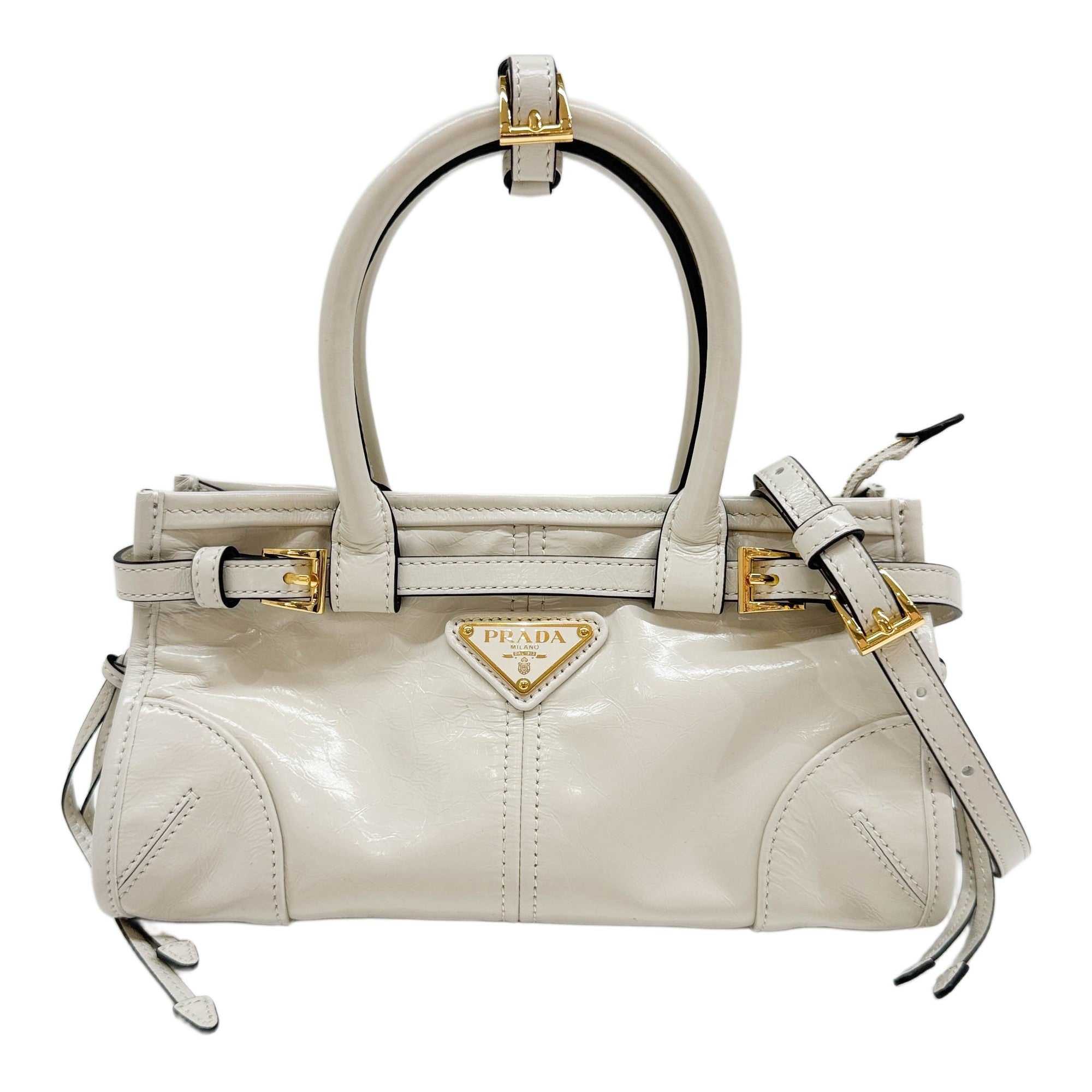 Mini Bonnie White Leather Two Way Bag
