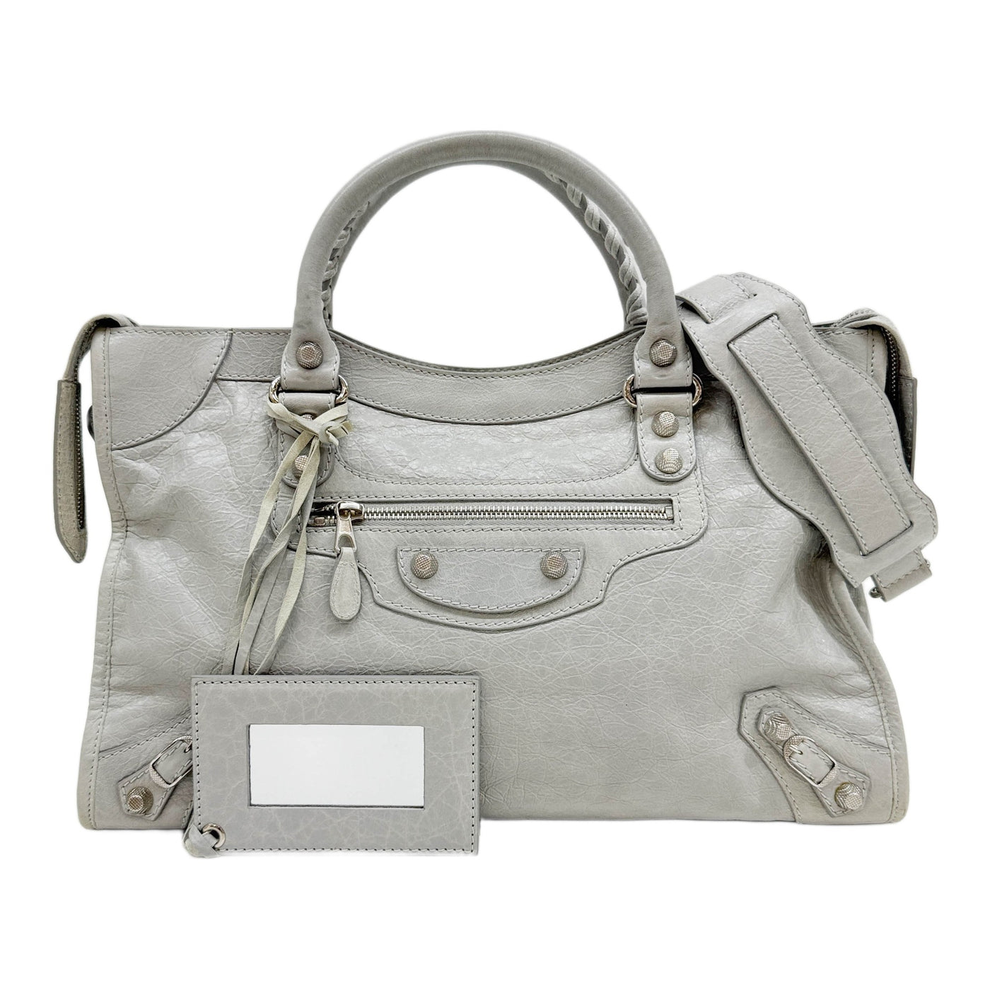 Giant 12 The City Light Grey Leather Two Way Bag