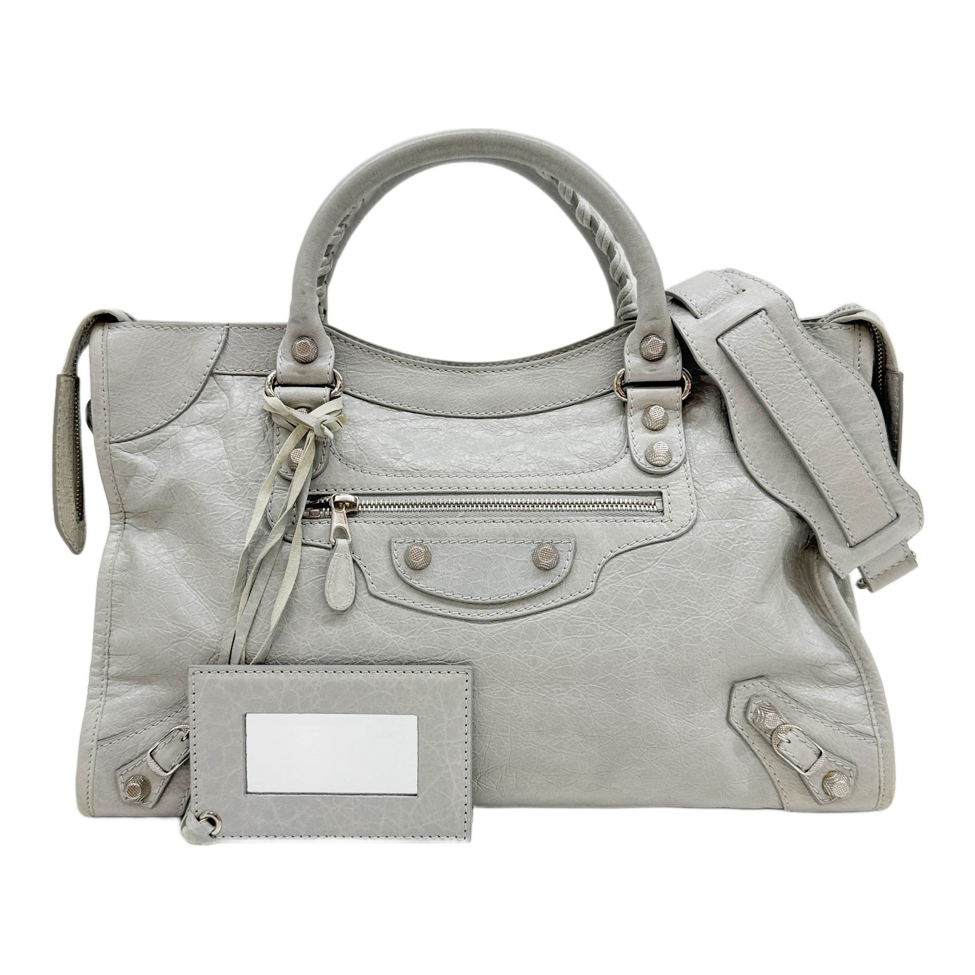 Giant 12 The City Light Grey Leather Two Way Bag