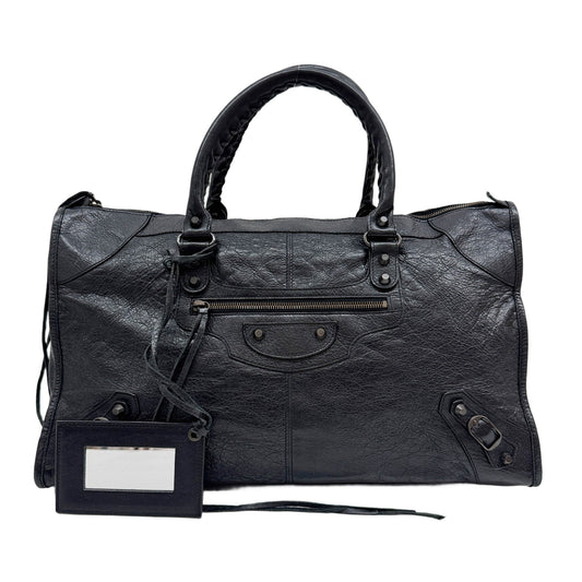 Work Anthracite Grey Leather Hand Bag