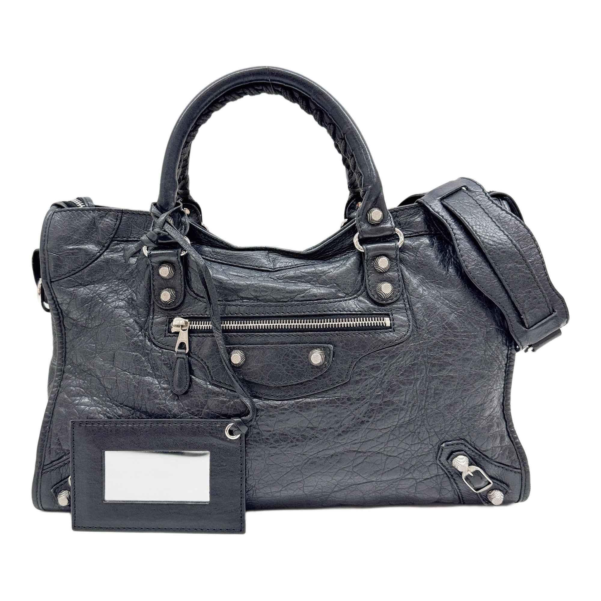 Giant 12 The City Black Leather Two Way Bag