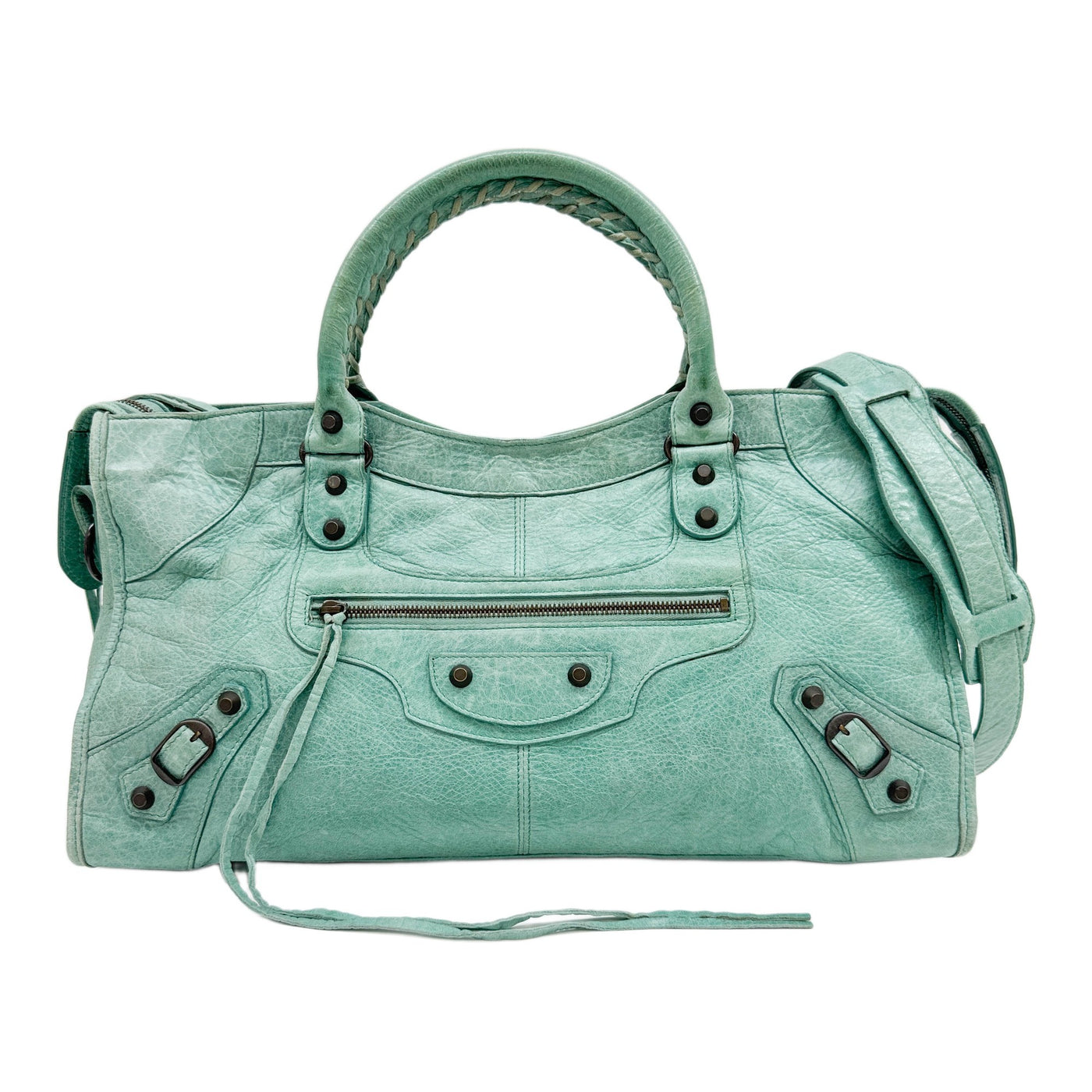 Part Time Mint Green Leather Shoulder Bag