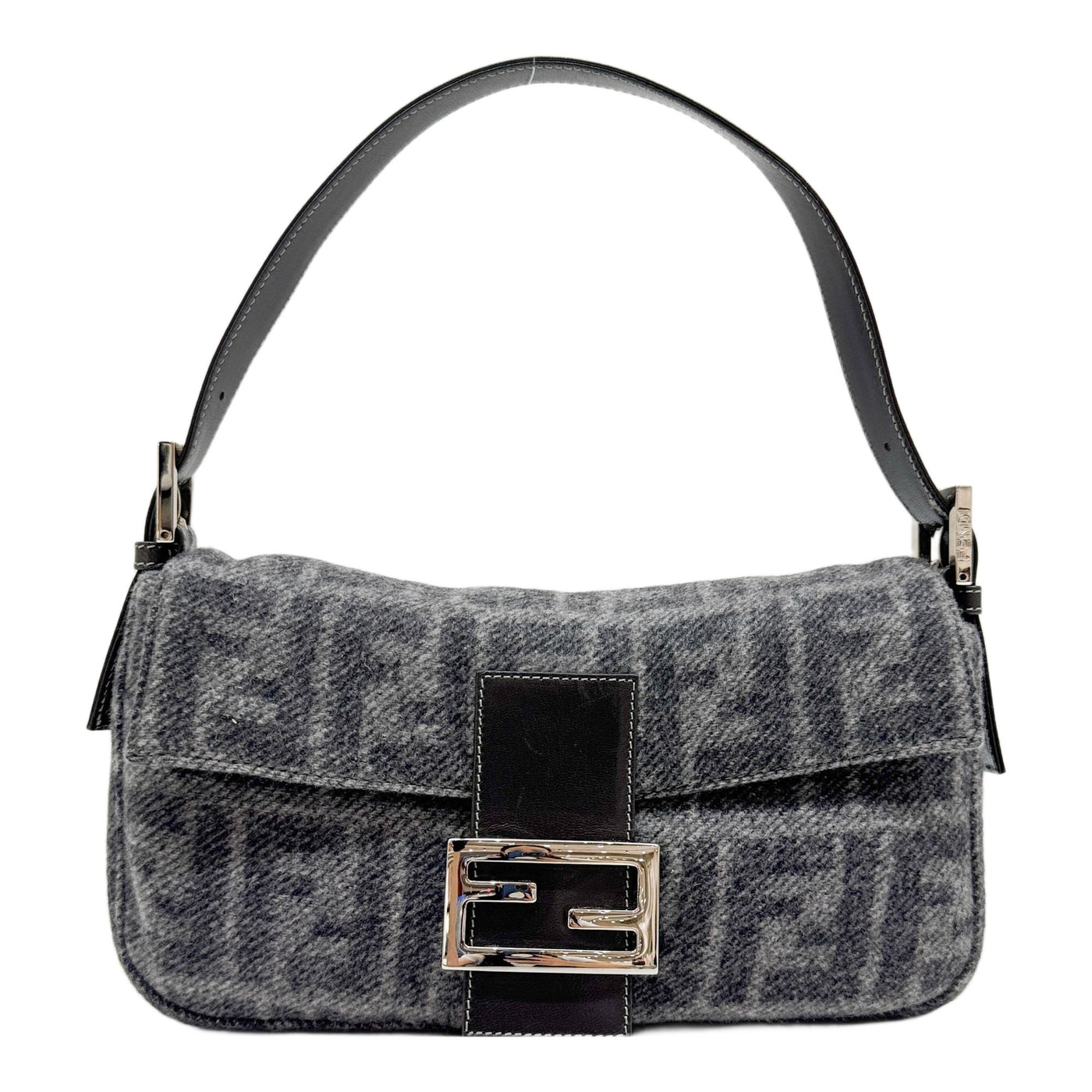Baguette Light Grey Cashmere Shoulder Bag