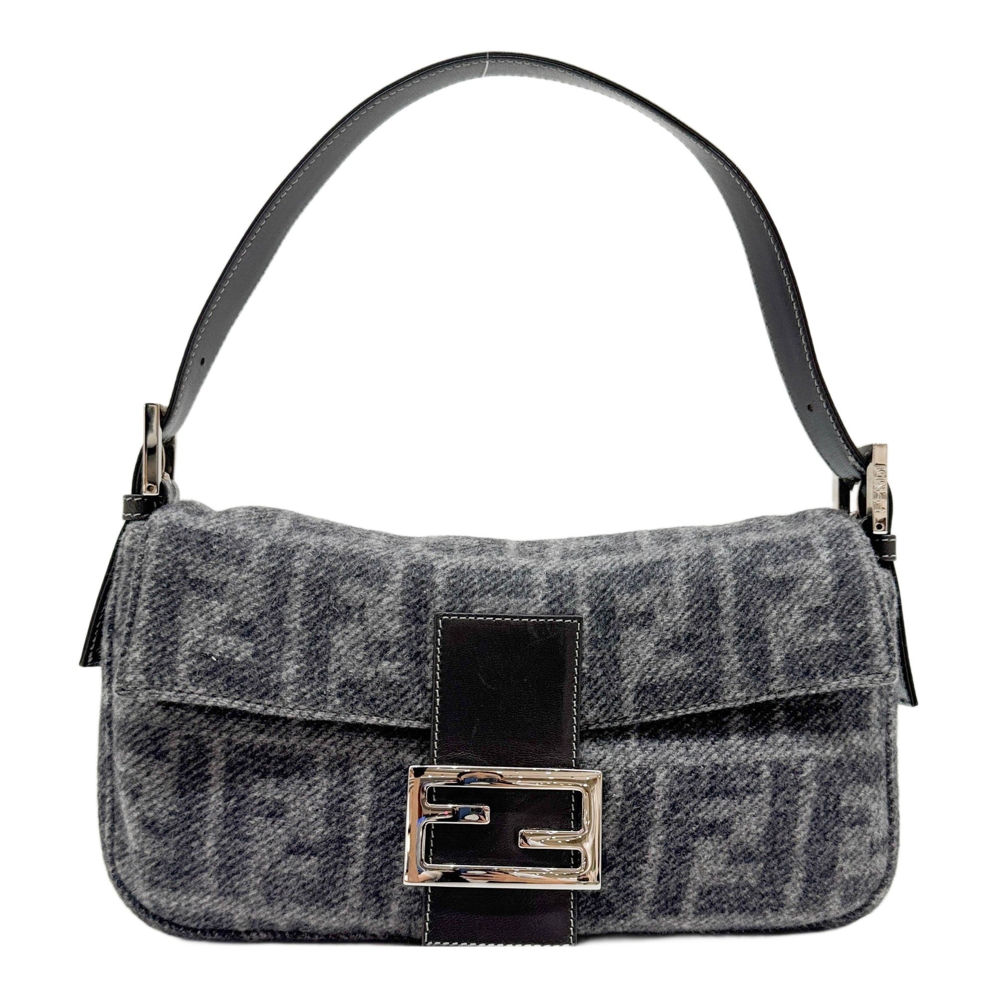 Baguette Light Grey Cashmere Shoulder Bag