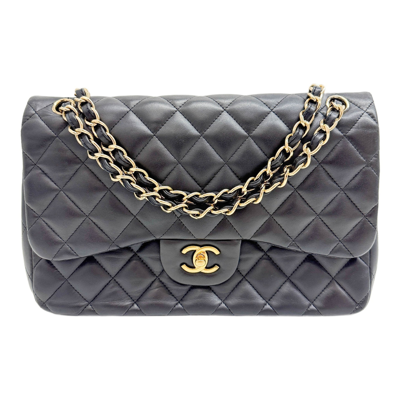 Jumbo Classic Double Flap 2014 Matelasse Black Leather Shoulder Bag