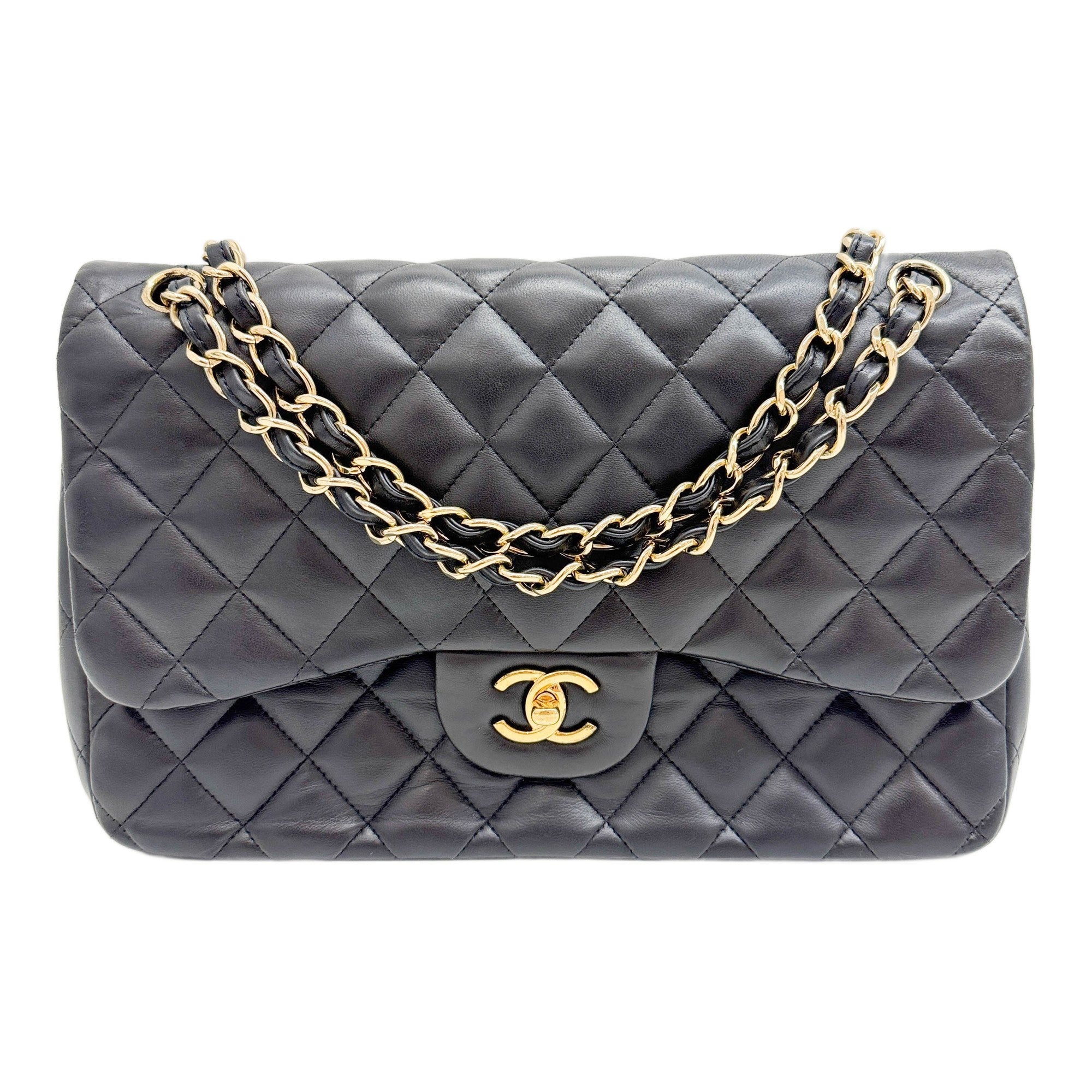 Jumbo Classic Double Flap 2014 Matelasse Black Leather Shoulder Bag