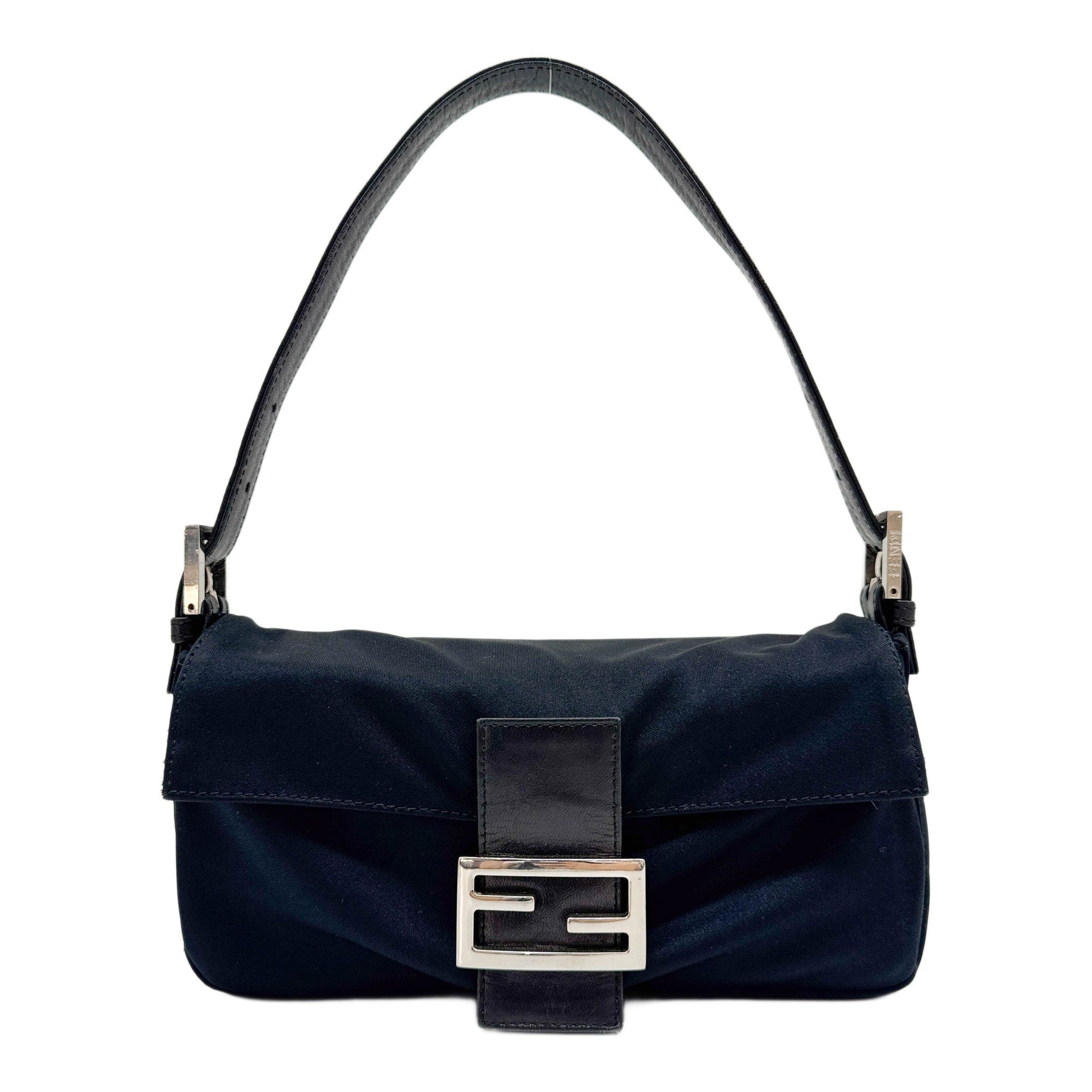 Baguette Black Neoprene shoulder Bag