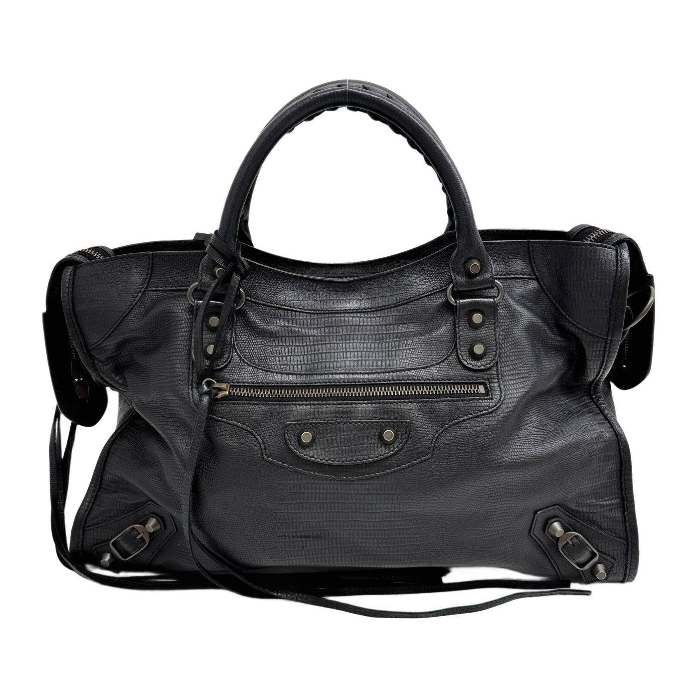 The City Black Leather Two Way Bag