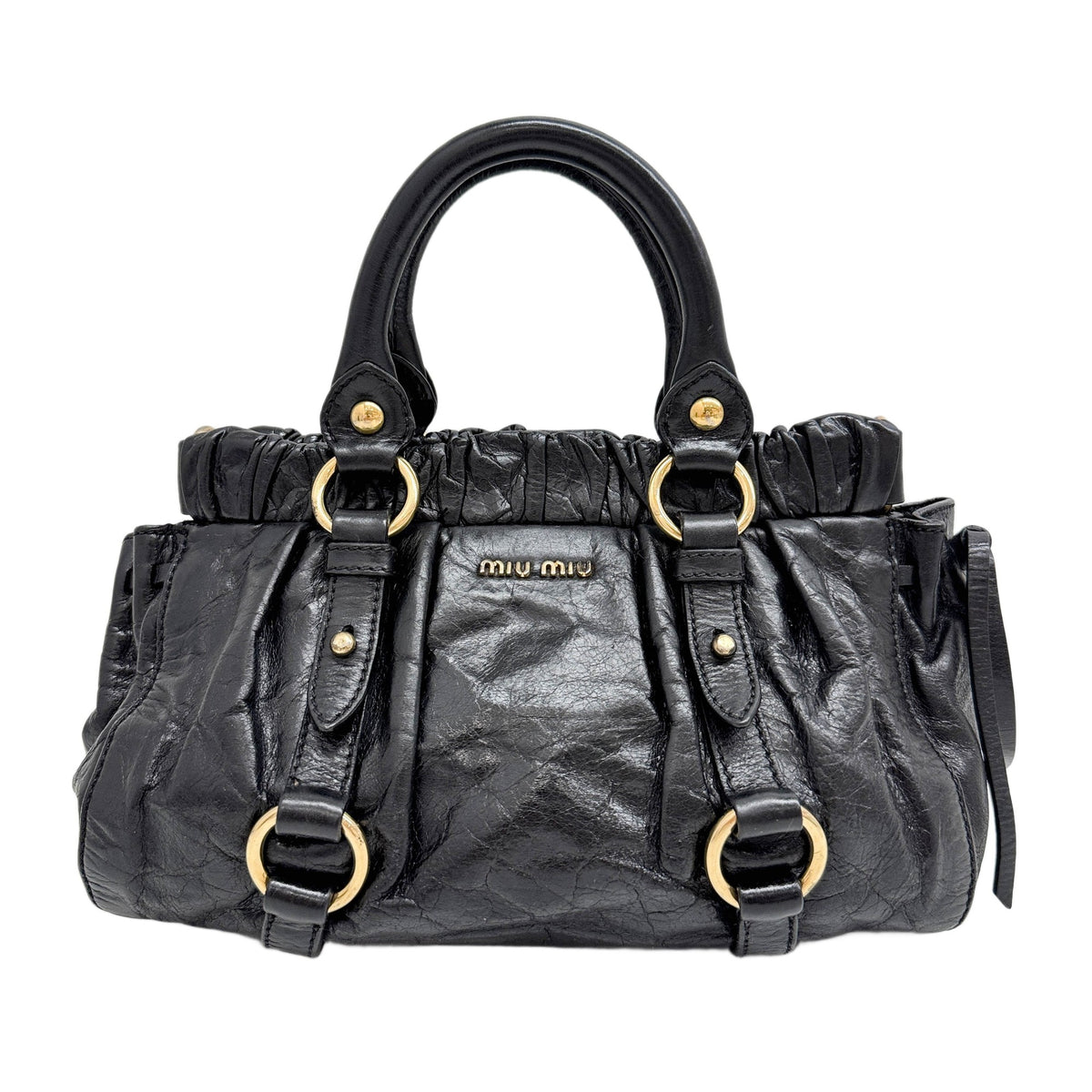 Vitello Black Leather Two Way Bag