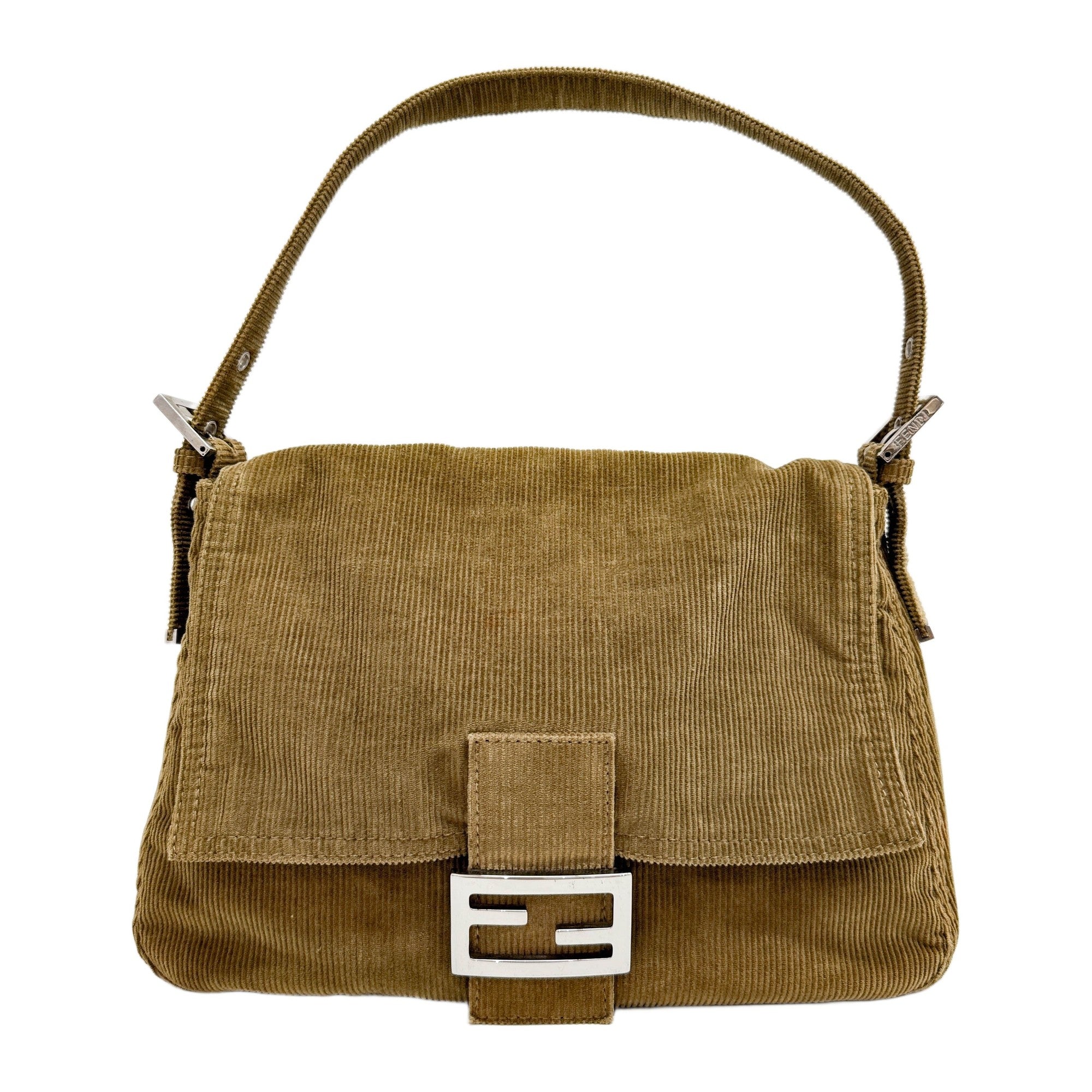 Mamma Baguette Khaki Corduroy Shoulder Bag