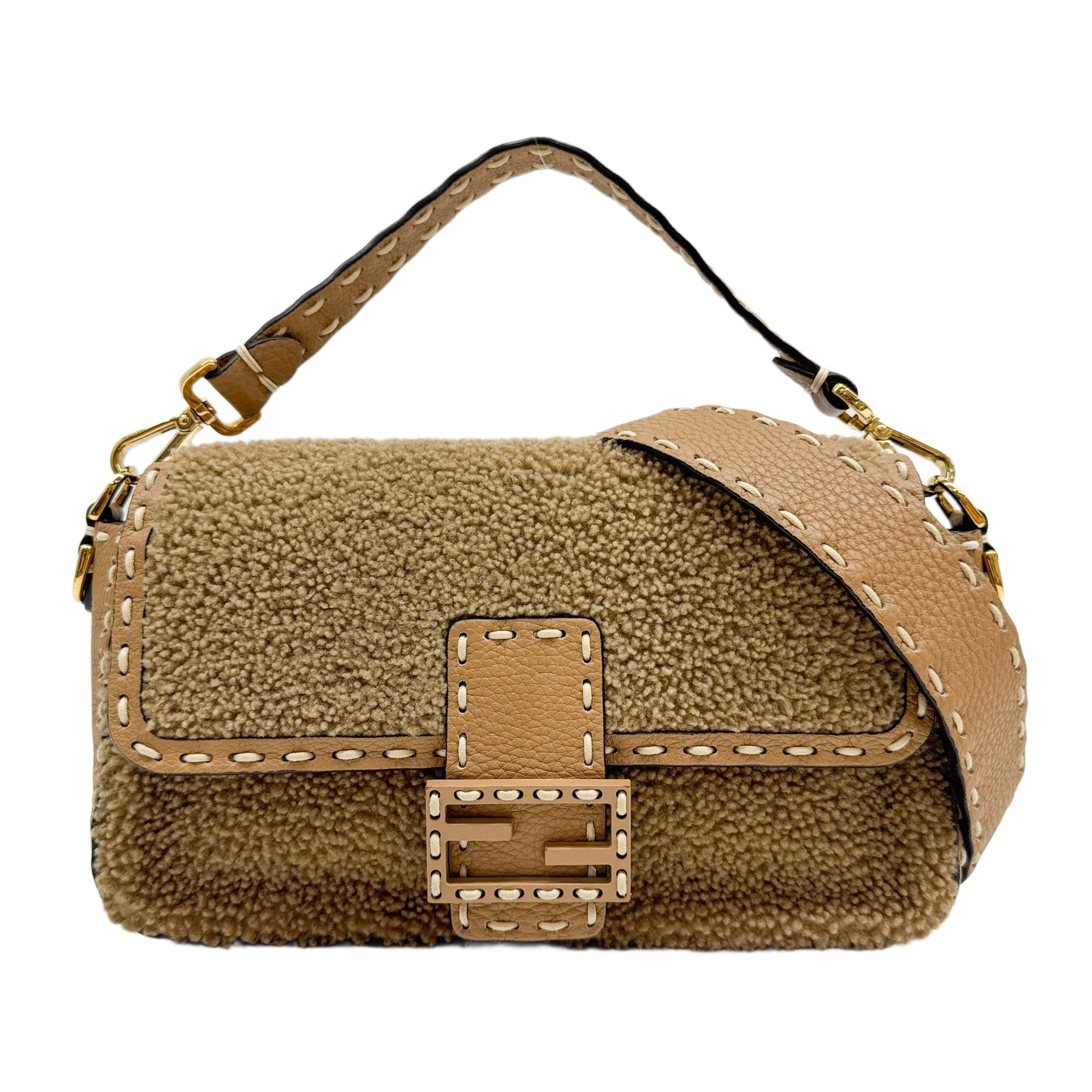 Baguette Selleria Brown Faux Fur Two Way Bag
