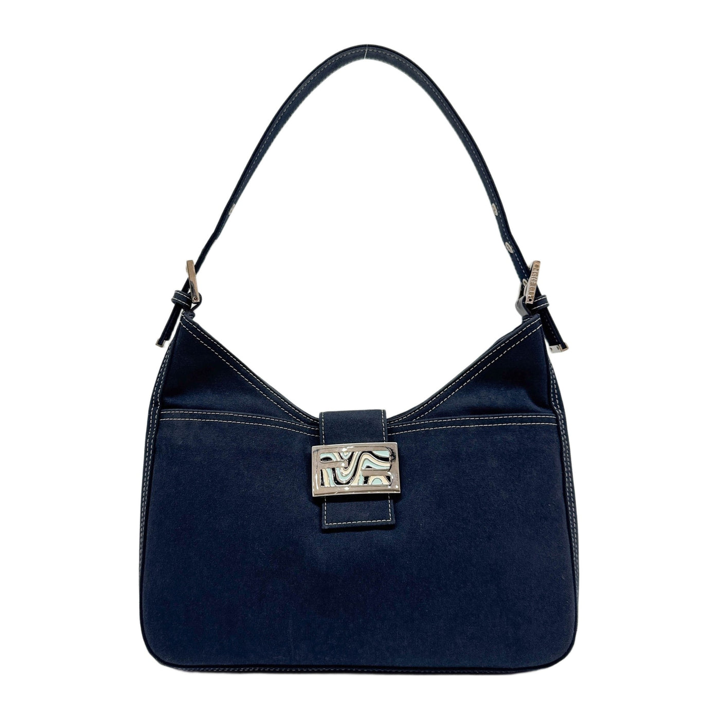 Blue Cotton Shoulder Bag