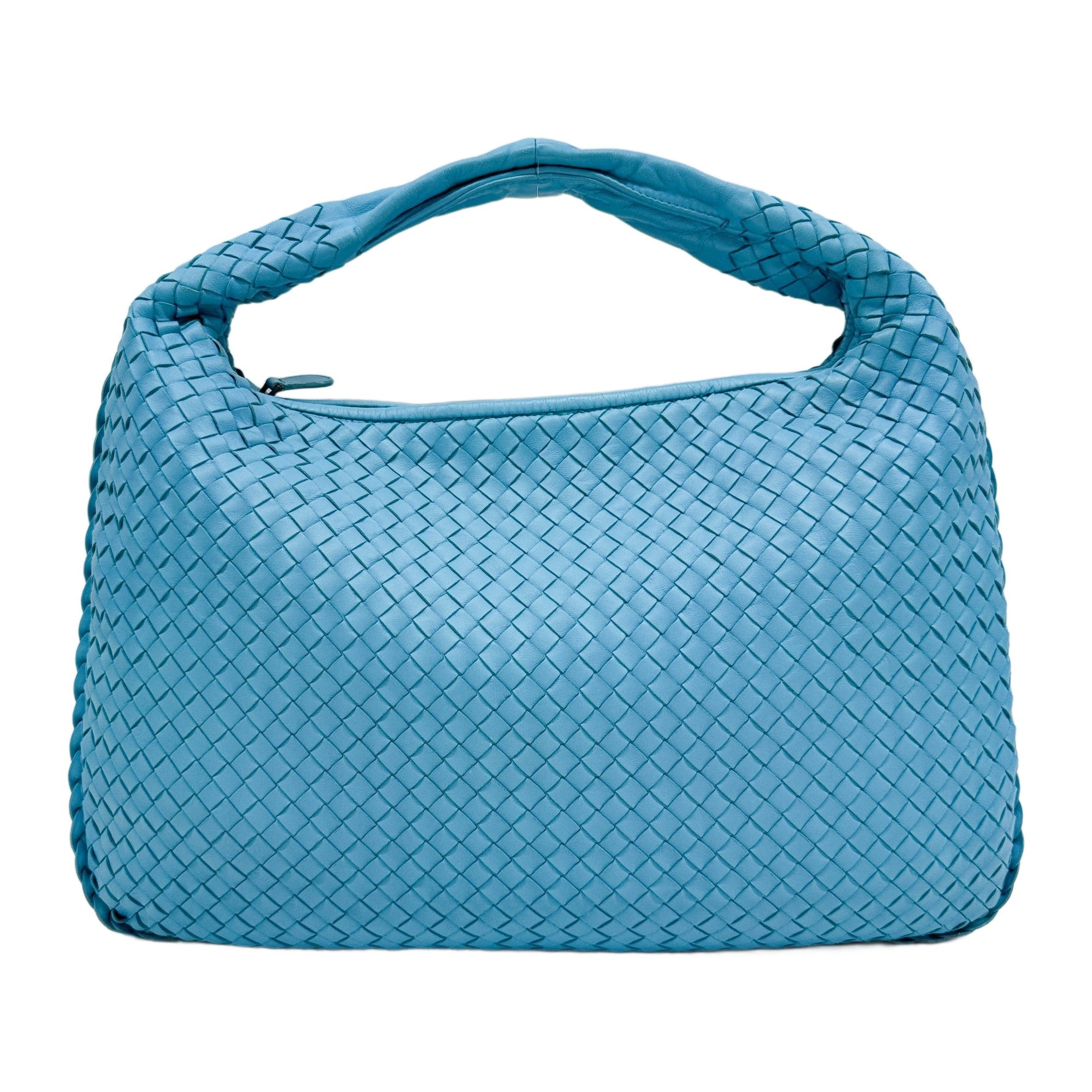 Venta Intrecciato Sky Blue Leather Shoulder Bag