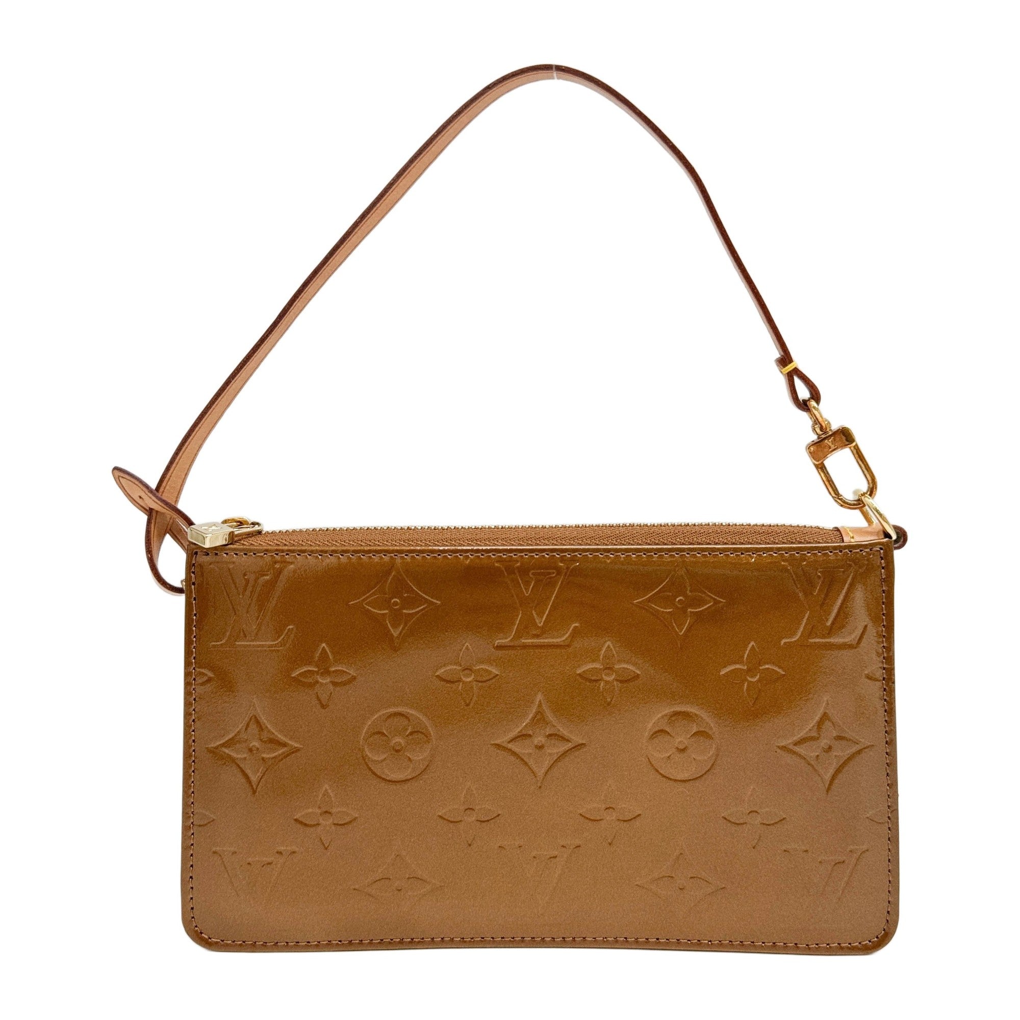 Lexington Pochette Bronze Monogram Patent Leather Handle Bag