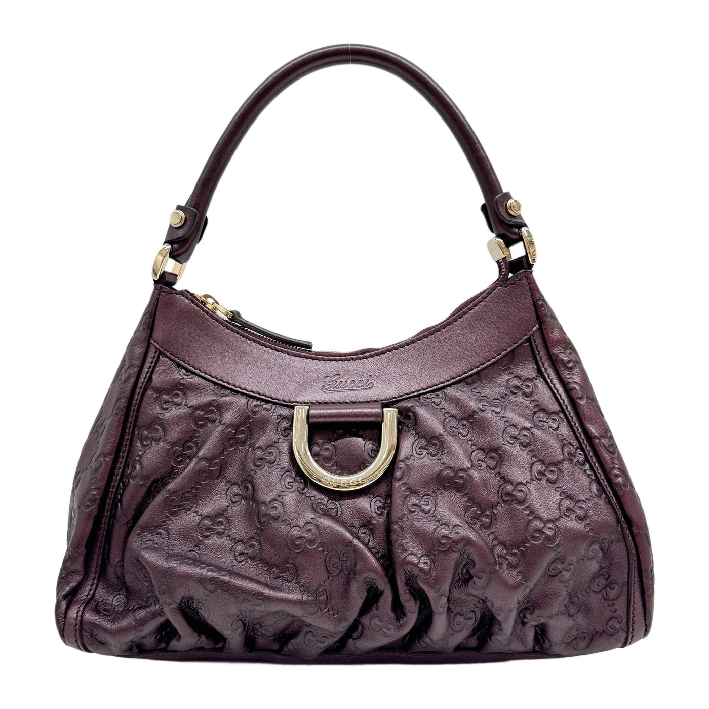 D-Ring Plum Guccissima Canvas Shoulder Bag