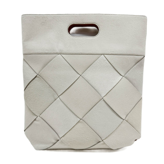 Slip Tote Maxi Intrecciato Off-White Pony Hair Tote Bag