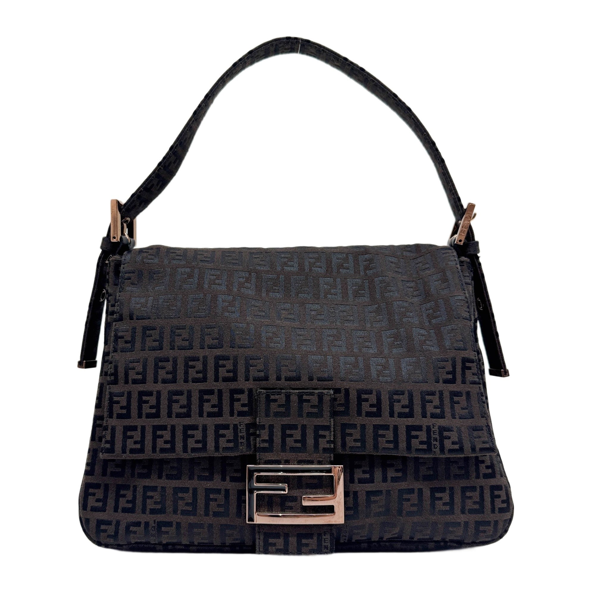 Mamma Baguette Brown Zucchino Canvas Shoulder Bag