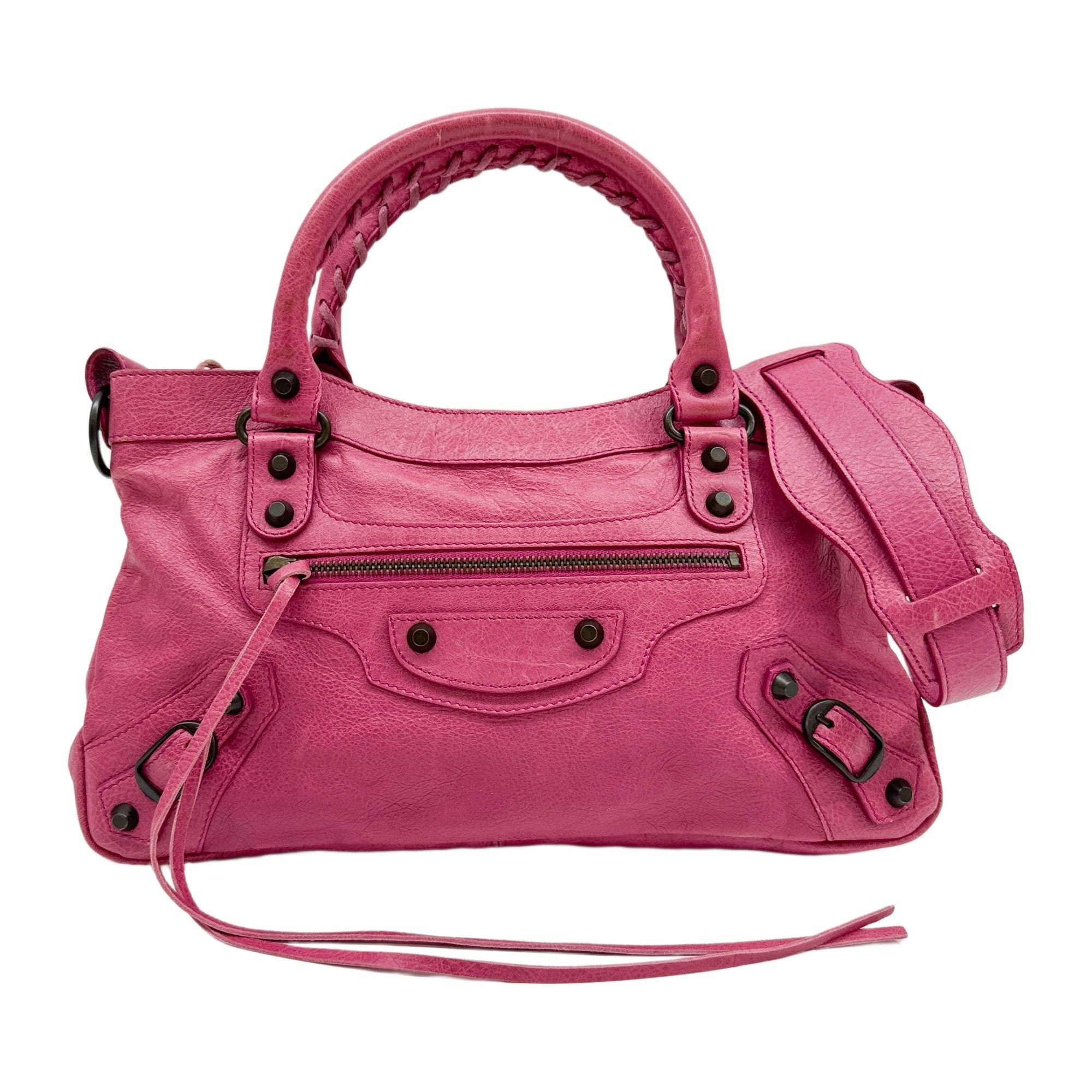 The First Rose Pink Leather Two Way Bag