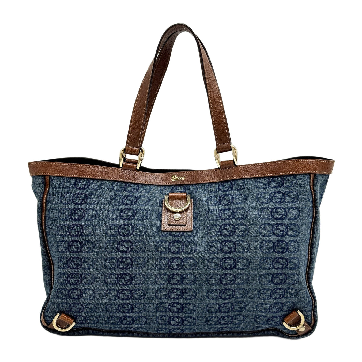D-Ring Blue GG Canvas Tote Bag