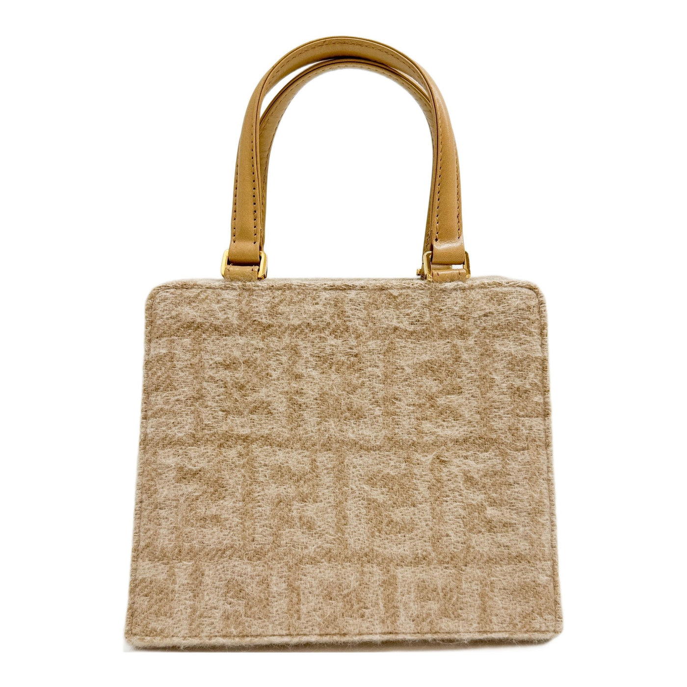 Beige Wool Handle Bag