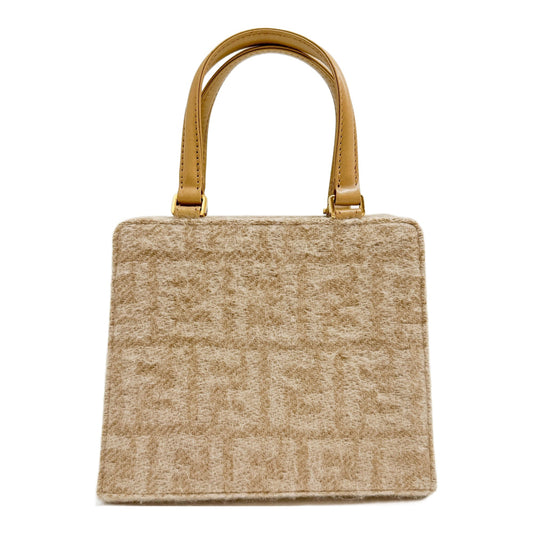 Beige Wool Handle Bag