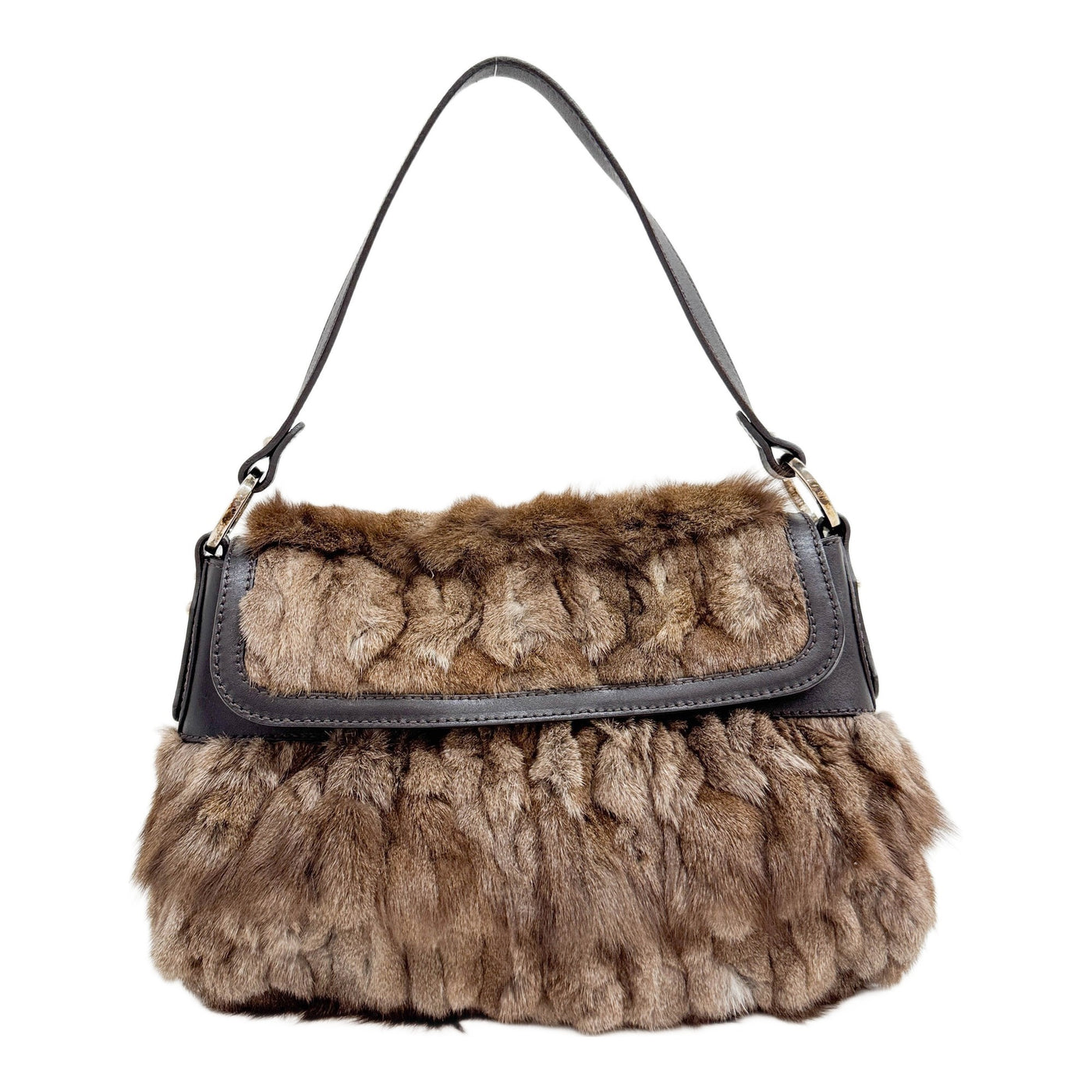 Chef Brown Rabbit Fur Shoulder Bag