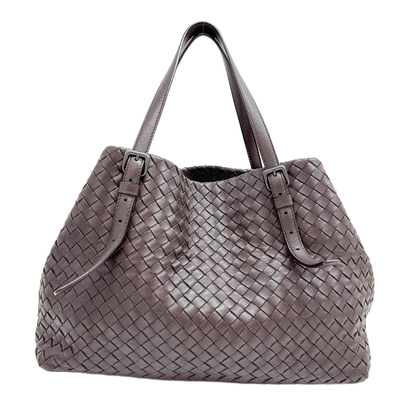 Intrecciato Brown Leather Tote Bag