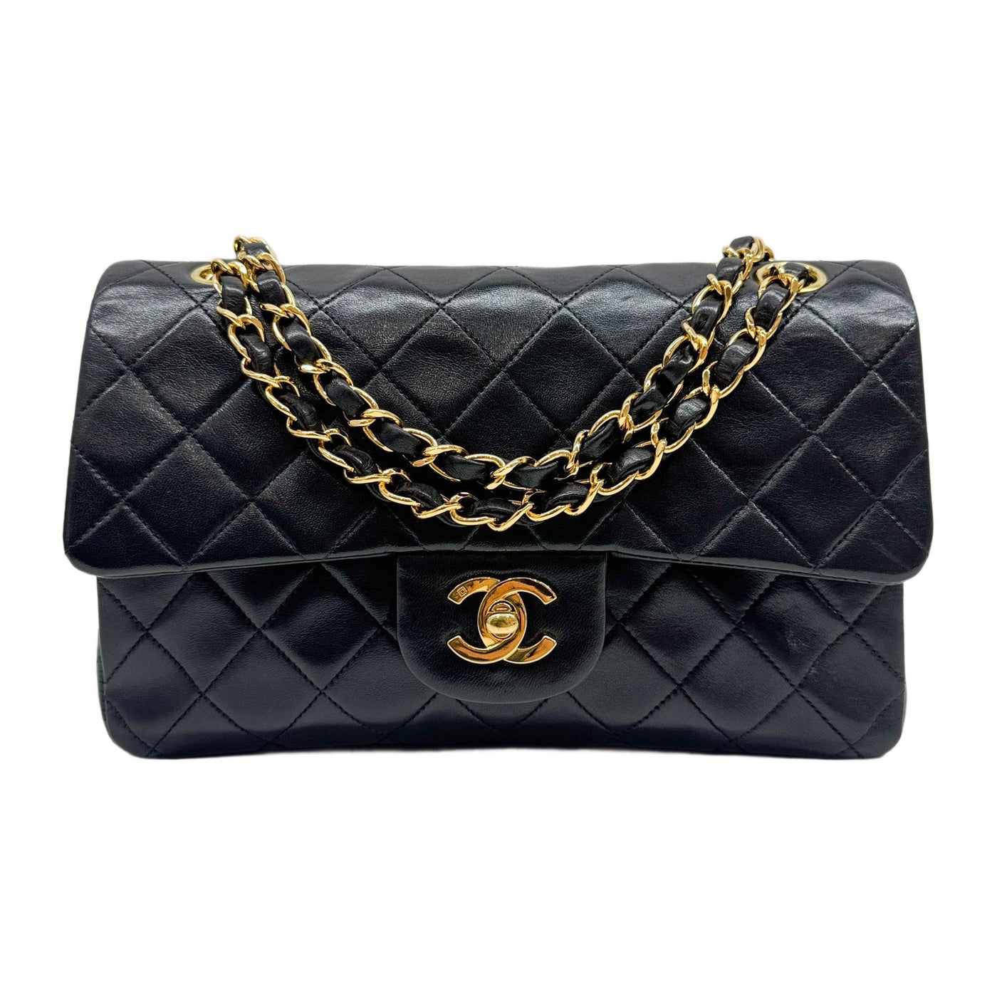 Small Classic Double Flap 1997-1999 Matelasse Black Leather Shoulder Bag