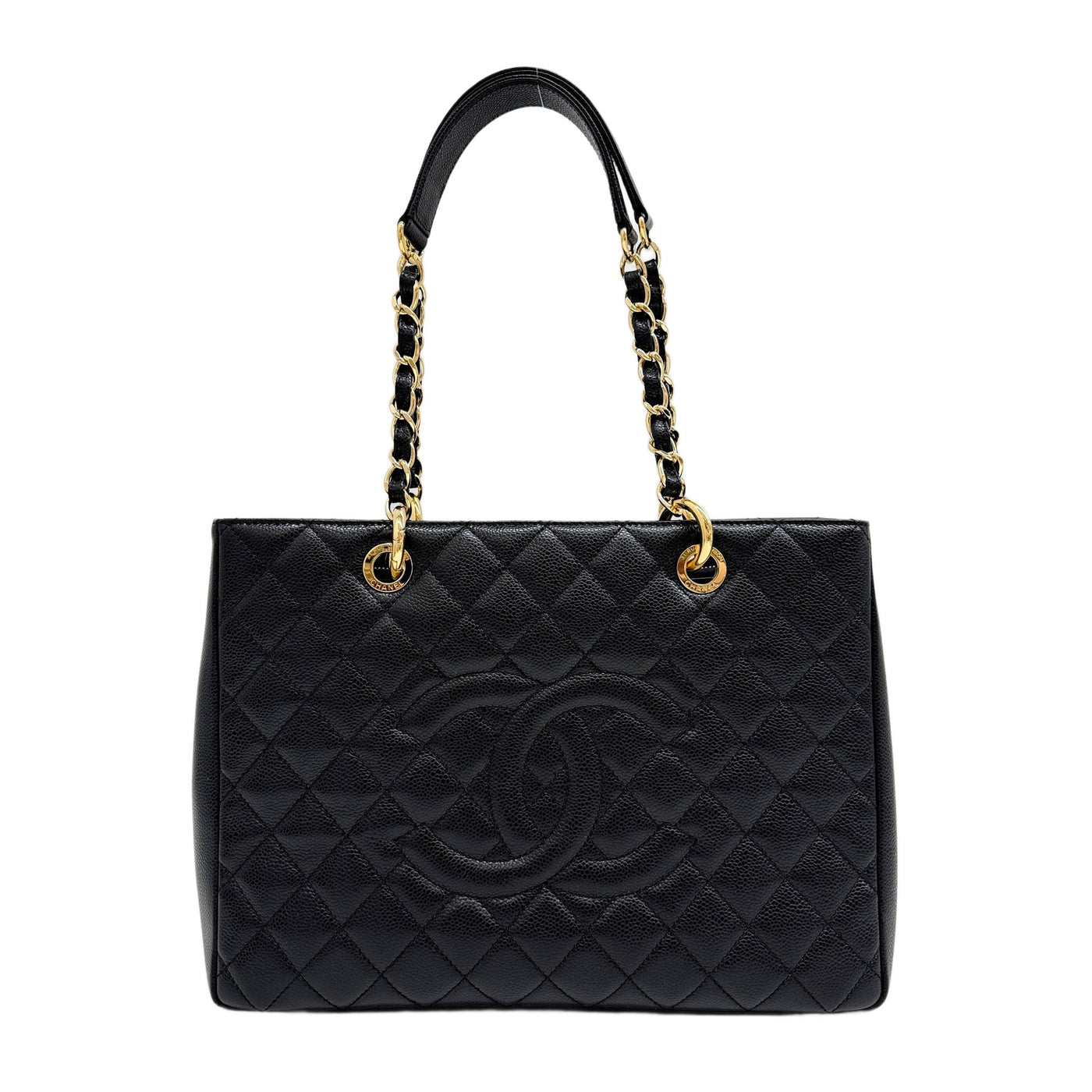 Grand Shopping 2014-2015 Matelasse Black Caviar Leather Tote Bag