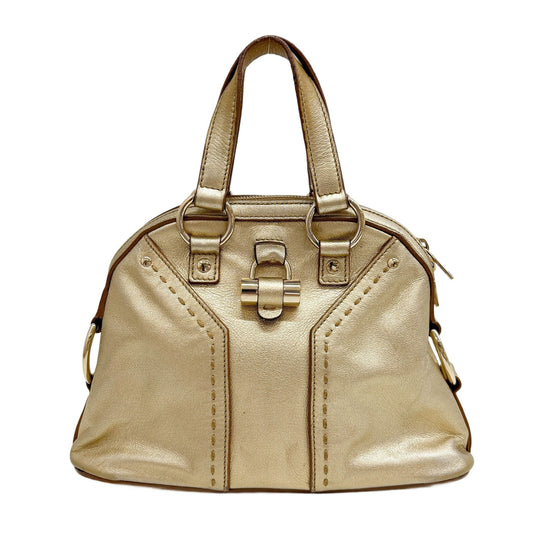 Mini Muse Gold Leather Handle Bag